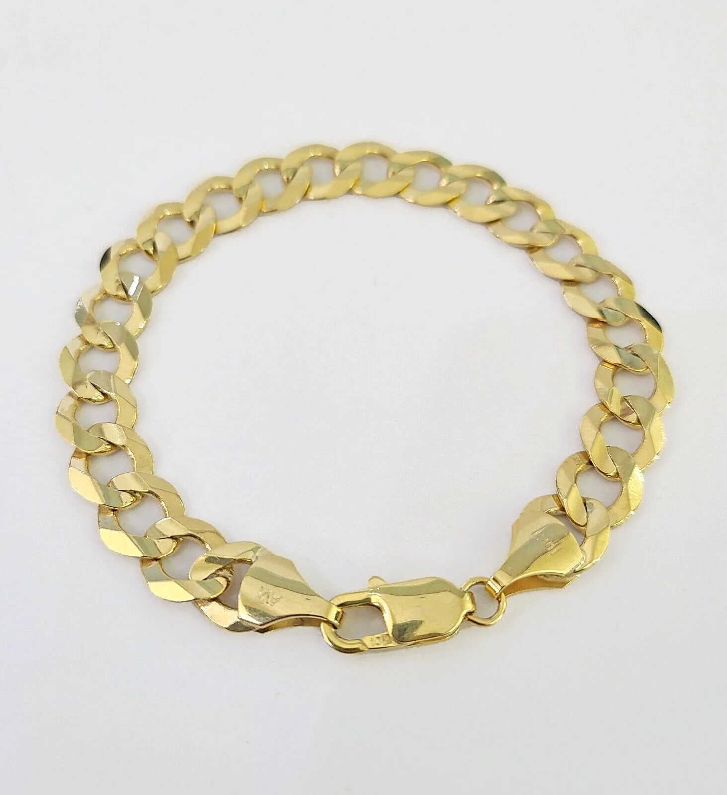 10k Solid Cuban Curb Link Bracelet Gold 9.5mm 8 Inches Real Yellow Gold - Image 3