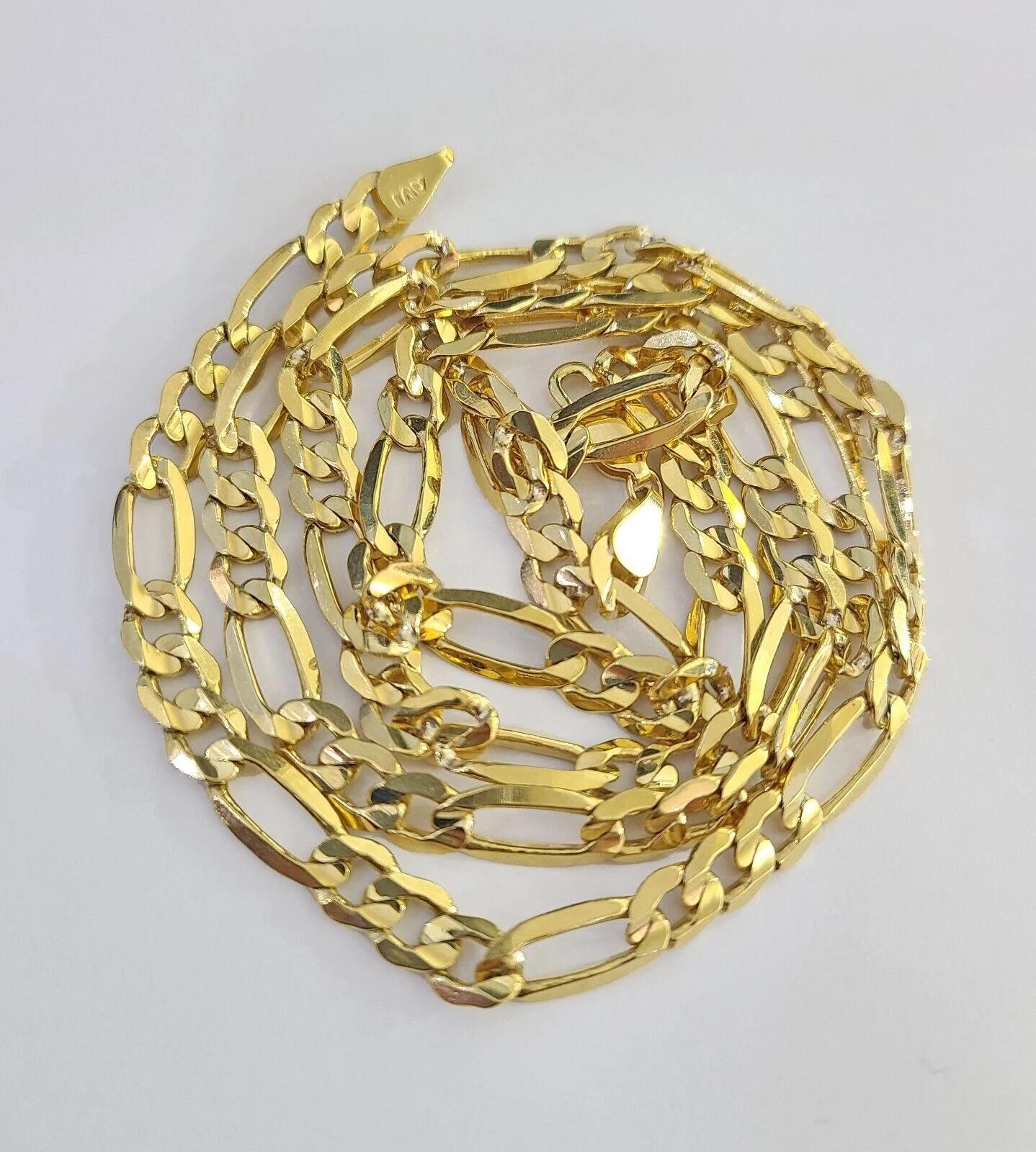 10K Solid Figaro Link Chain Necklace Yellow Gold 6mm 24" 26" 10kt - Image 8
