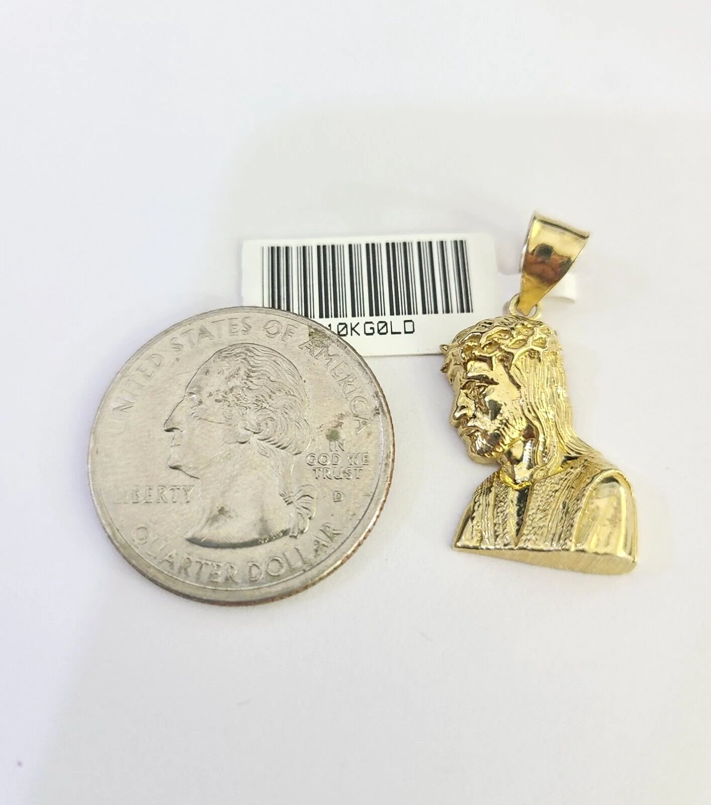 10k Solid Gold Cuban Curb Chain Jesus Head Pendant 2.5mm 18"-26" SET Necklace - Image 3