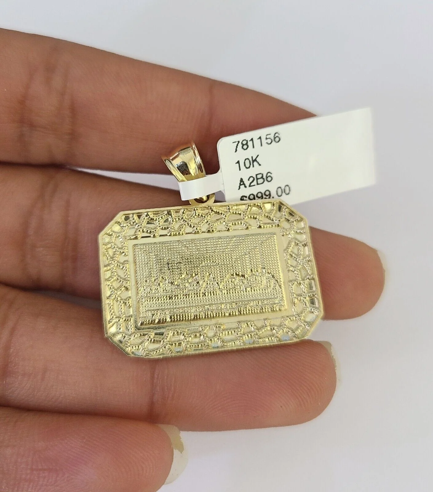 10k Solid Gold Cuban Curb Chain Last Supper Pendant 6mm 20"-30" SET Necklace - Image 7