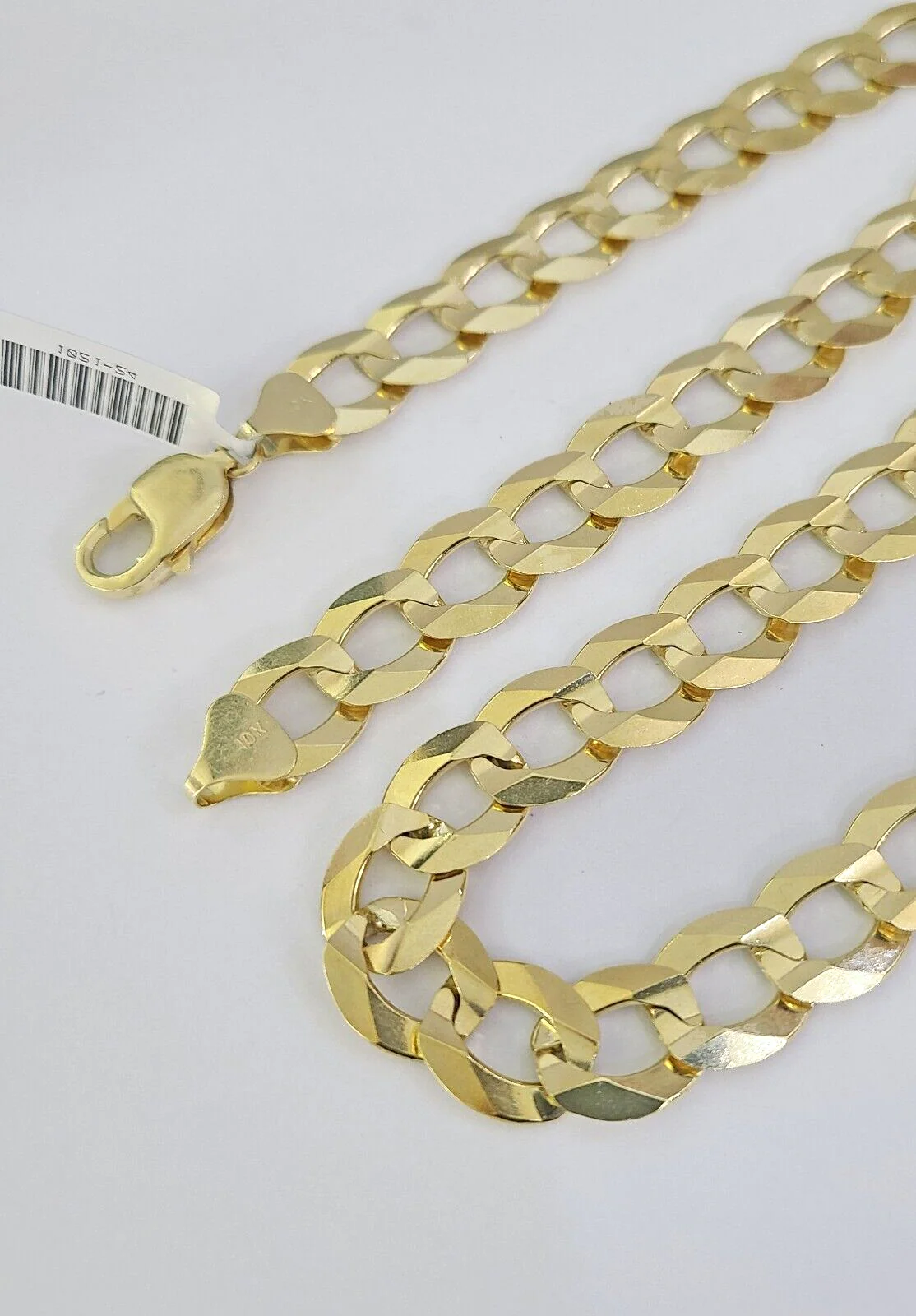 10k Solid Gold Cuban Curb Link Chain 12mm 28" Real Yellow Gold Real Necklace - Image 3