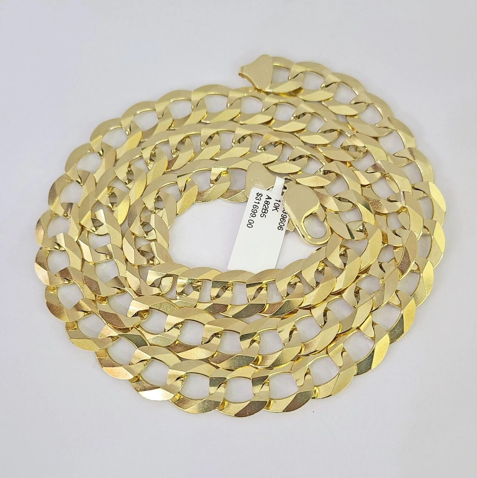 10k Solid Gold Cuban Curb Link Chain 12mm 28" Real Yellow Gold Real Necklace - Image 4