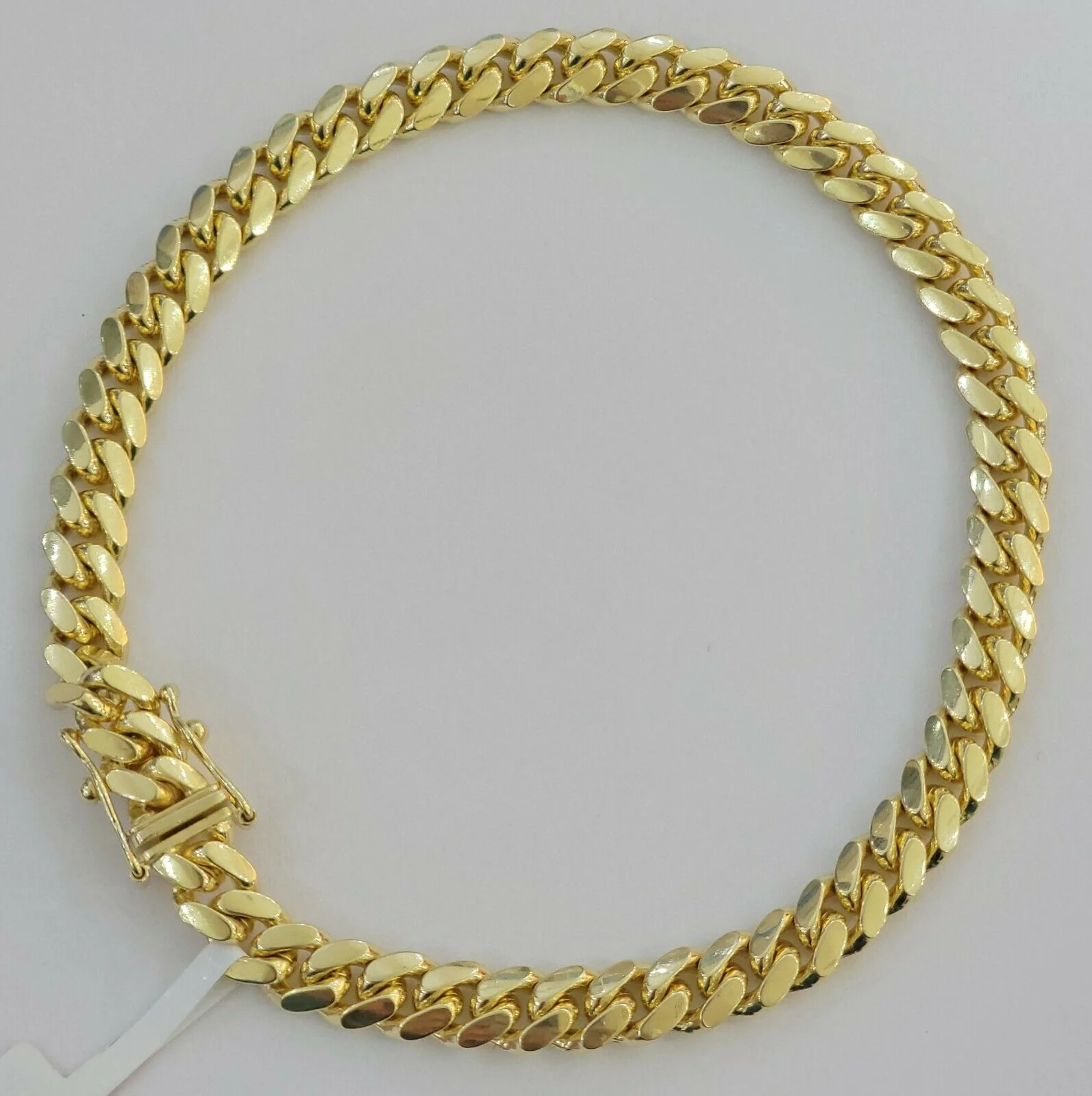 10k solid maimi cuban Link bracelet 6mm Real 10kt yellow Gold Men Women 8" Inch - Image 4