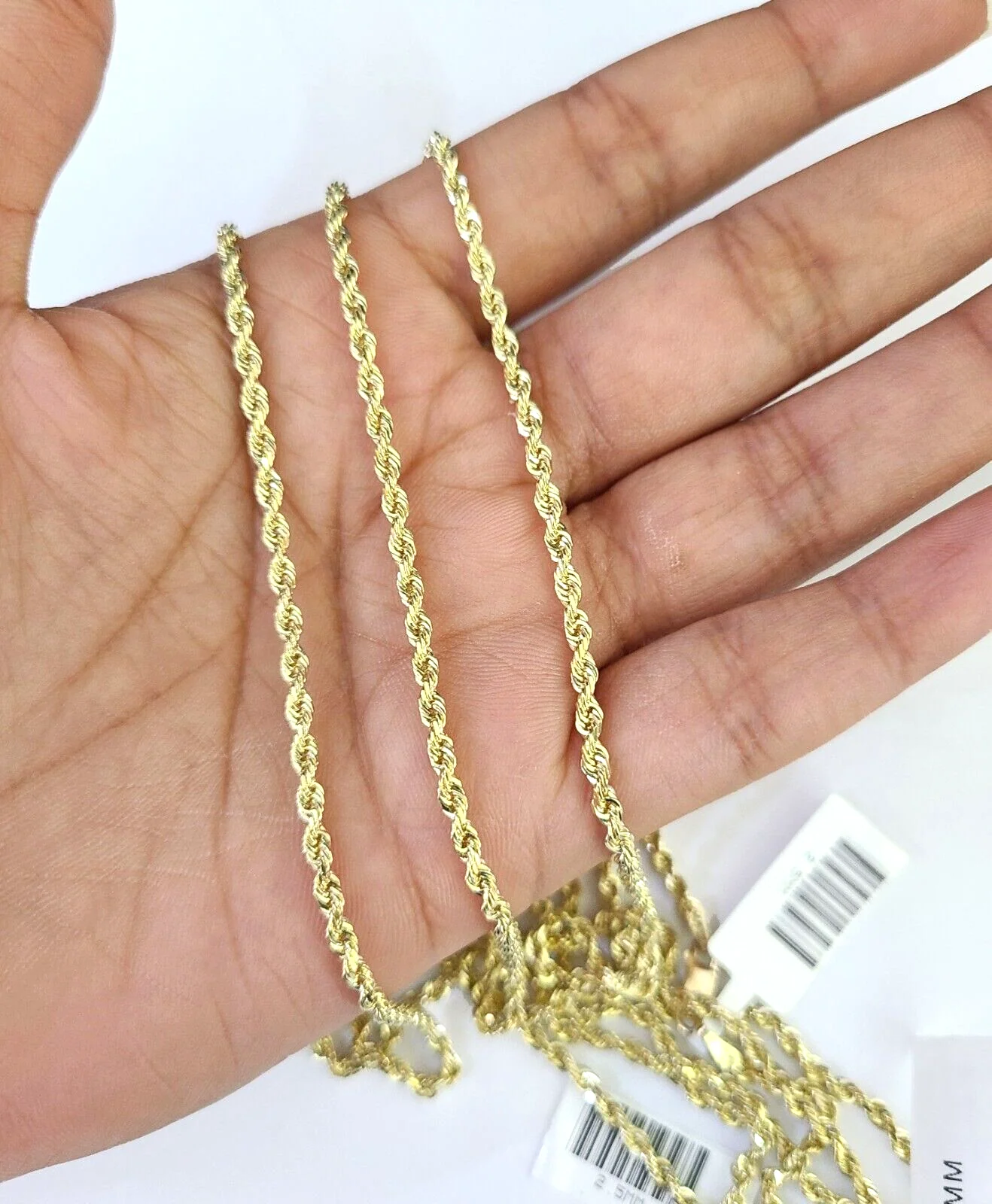 10k Solid Real Rope Chain Necklace 2.5mm 16"-24" Yellow Gold Men Women Genuine - Image 4