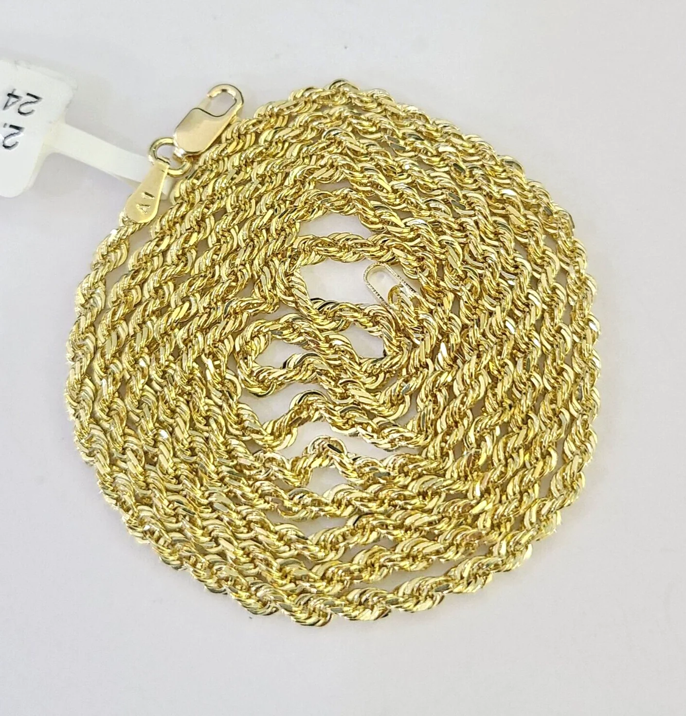 10k Solid Real Rope Chain Necklace 2.5mm 16"-24" Yellow Gold Men Women Genuine - Image 7