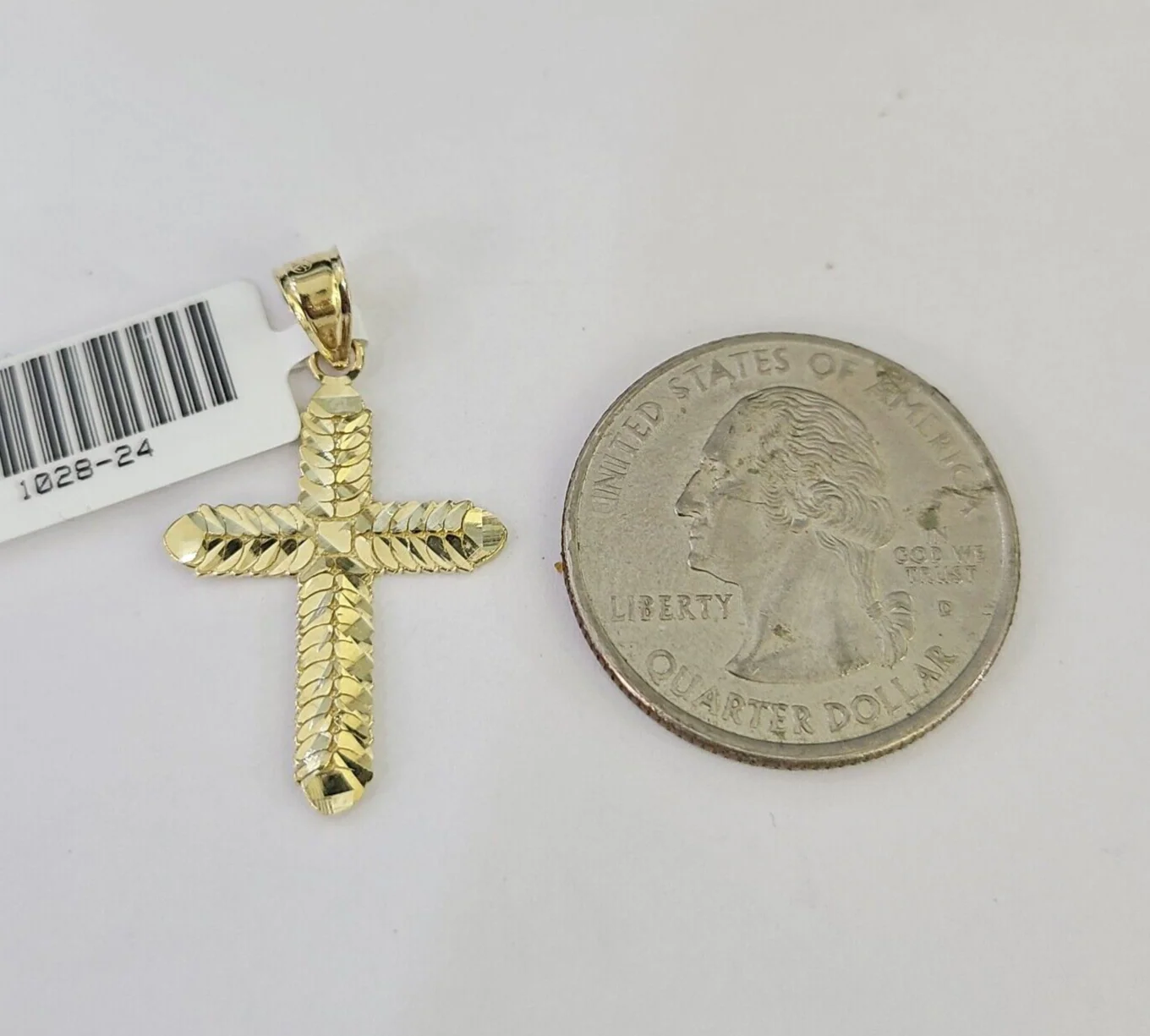 10k Solid Rope Chain 2mm Jesus Cross Pendant Charm Necklace SET 18-24 in - Image 6