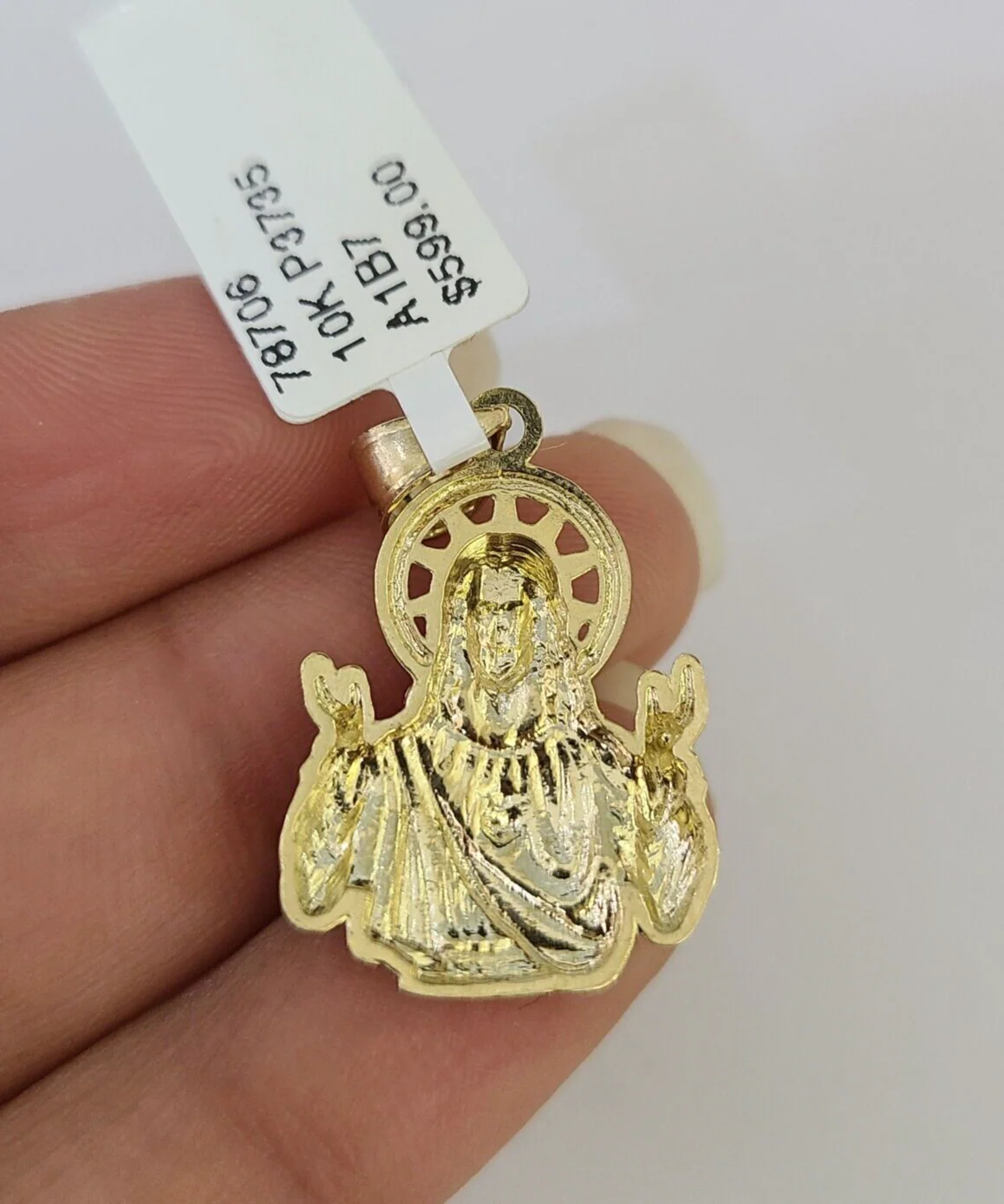 10k Solid Rope Chain 2mm Jesus Pendant Charm Necklace SET 18-22 in Ladies - Image 8