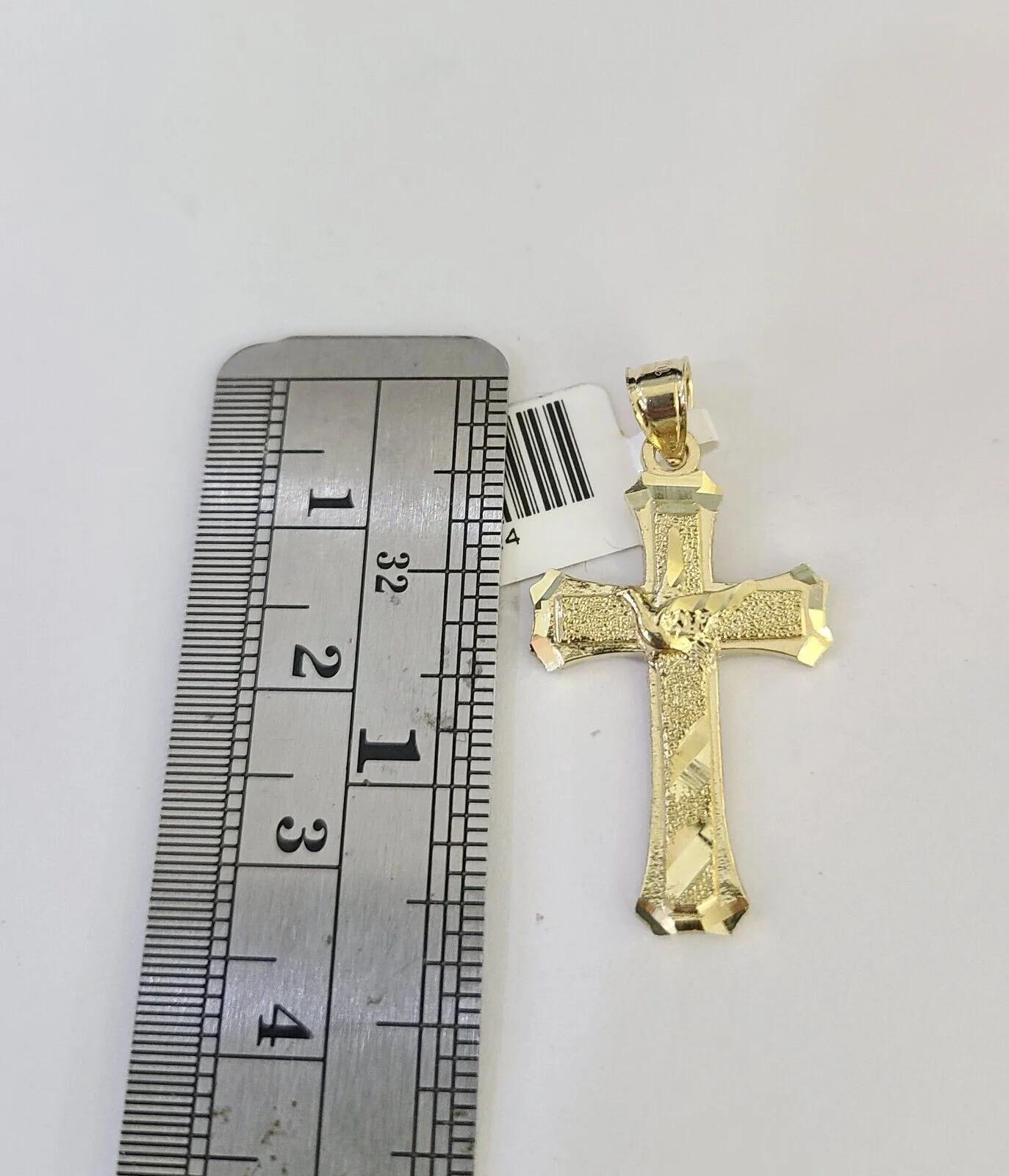 10k Solid Rope Chain 2mm Necklace Jesus Cross Pendant Charm SET 18-24 in - Image 2