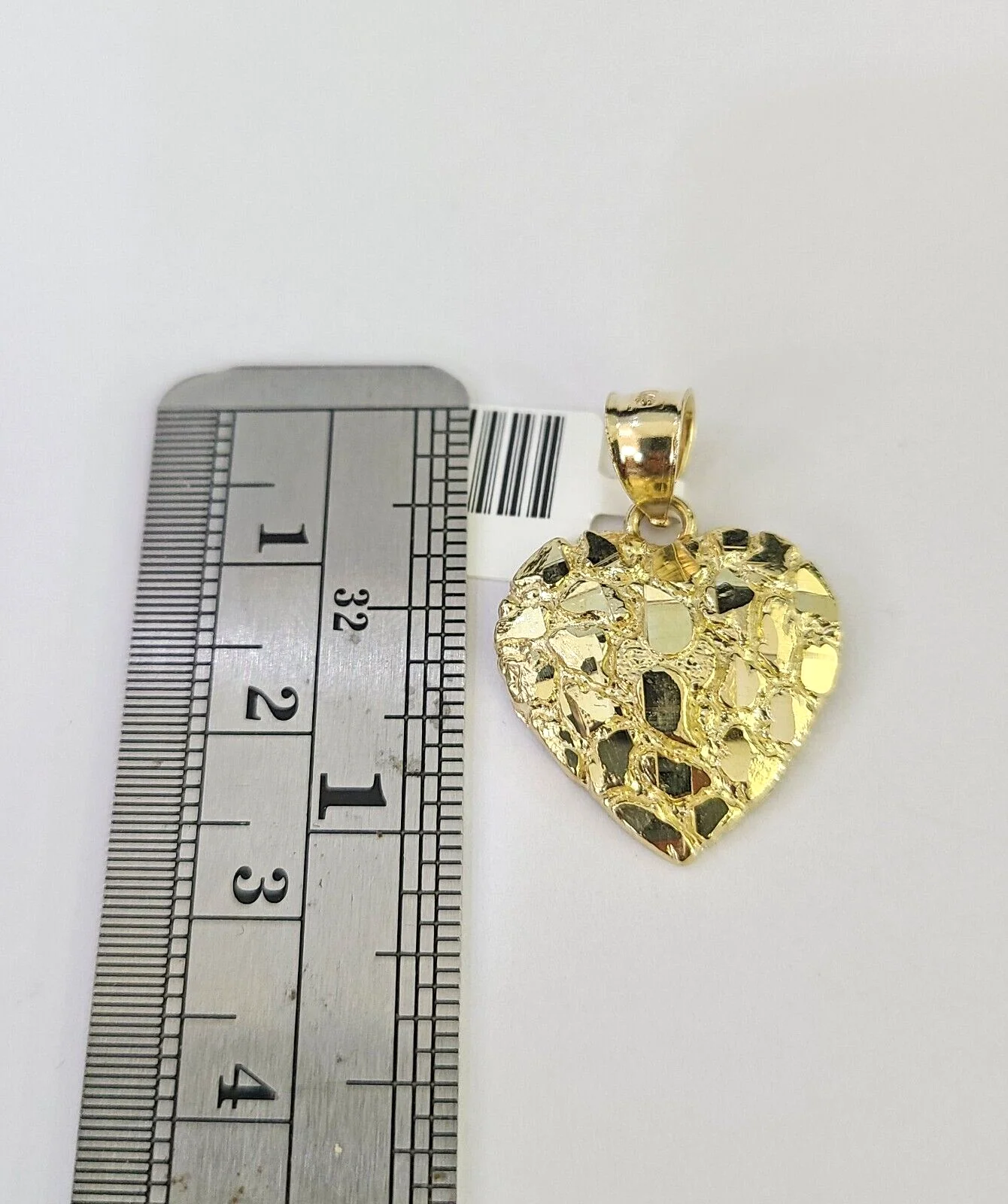 10k Solid Rope Chain 2mm Nugget Heart Pendant Charm Necklace SET 16"-22" Ladies - Image 3