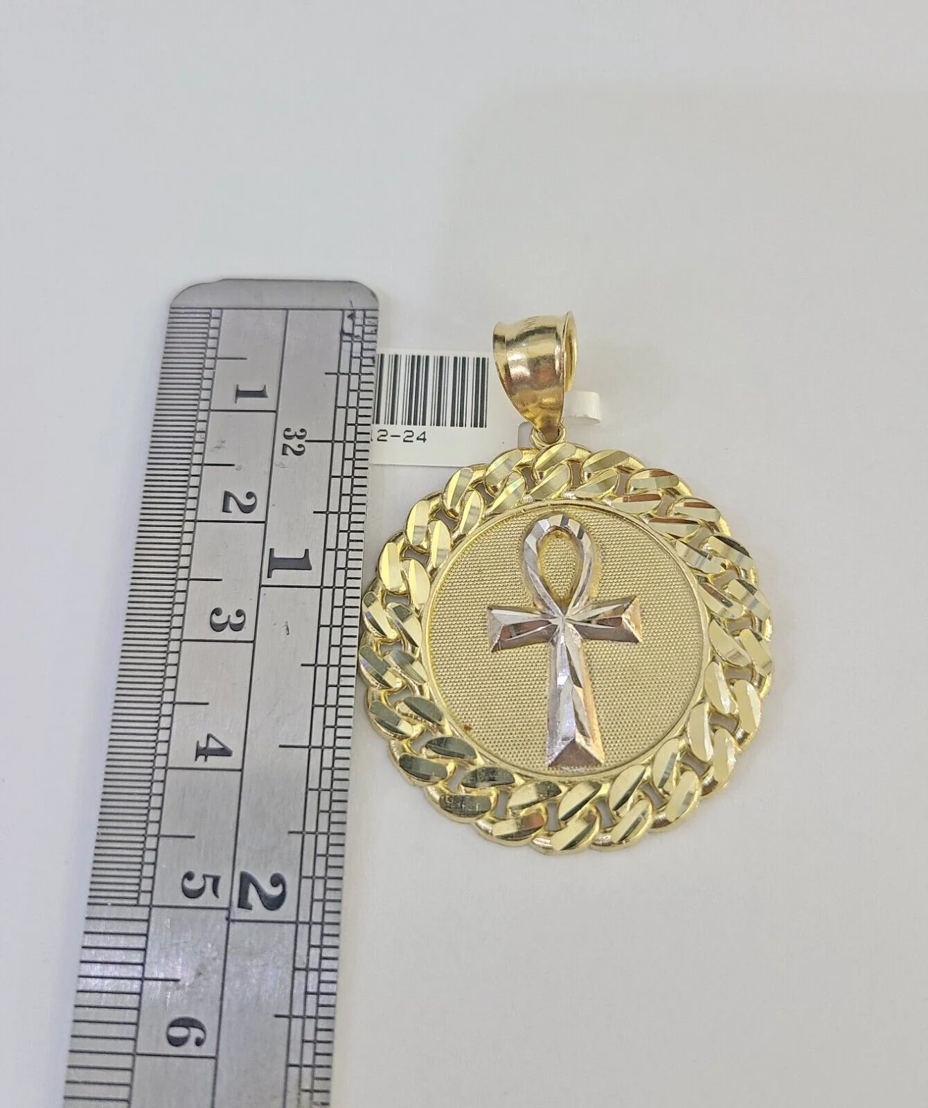 10k Solid Rope Chain Ankh Cross Charm Set 4mm 20"-28" Necklace Gold Yellow - Image 4