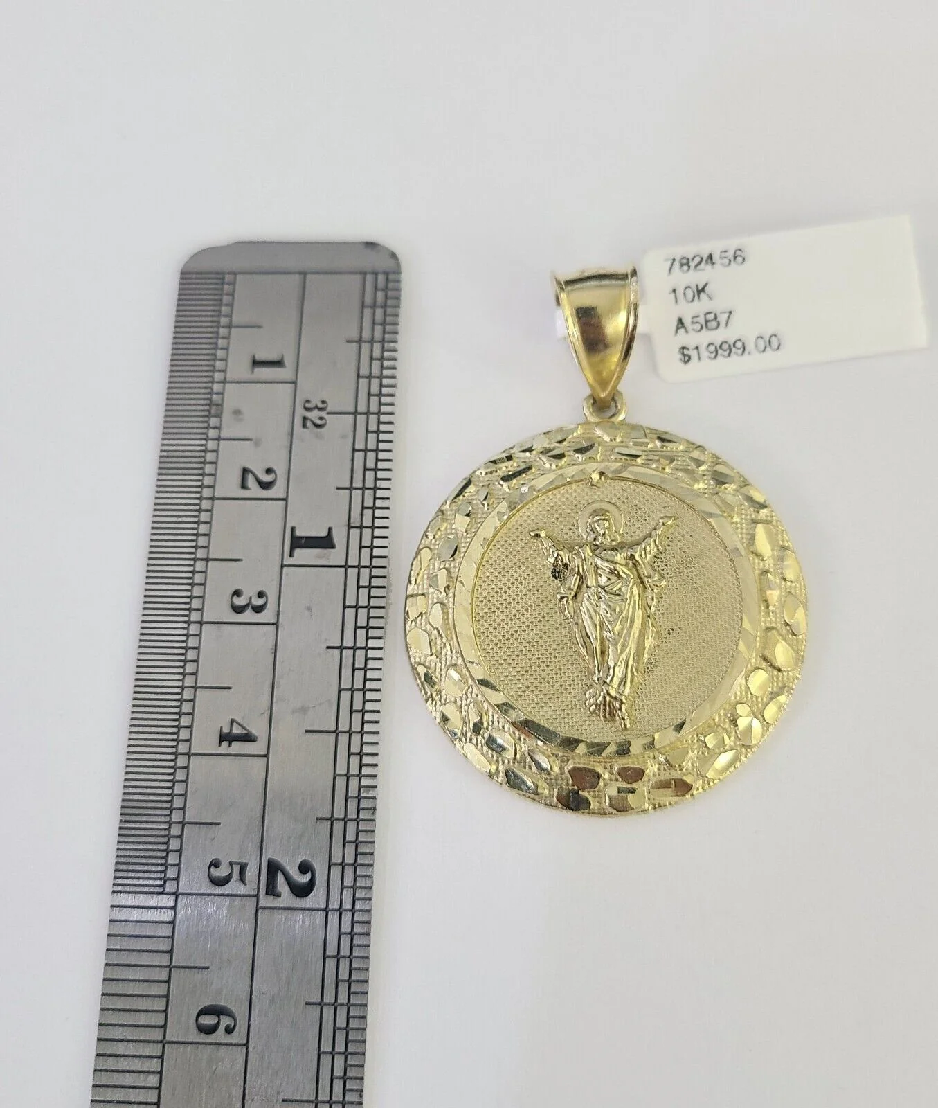 10k Solid Rope Chain Jesus Charm Set 4mm 18"-30" Necklace Gold Pendant - Image 2