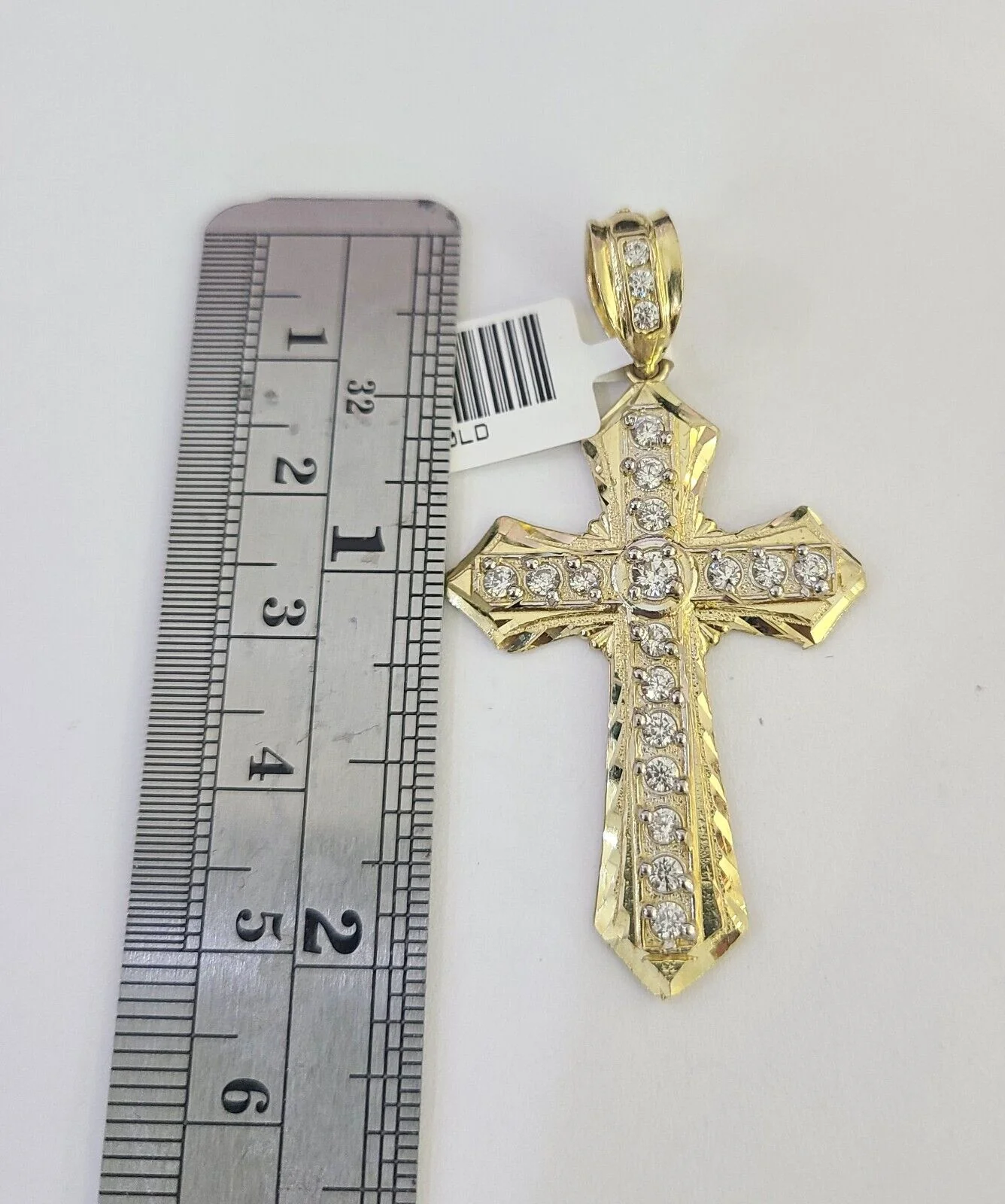10k Solid Rope Chain Jesus Cross Charm Set 4mm 18"-30" Necklace Gold Pendant - Image 4