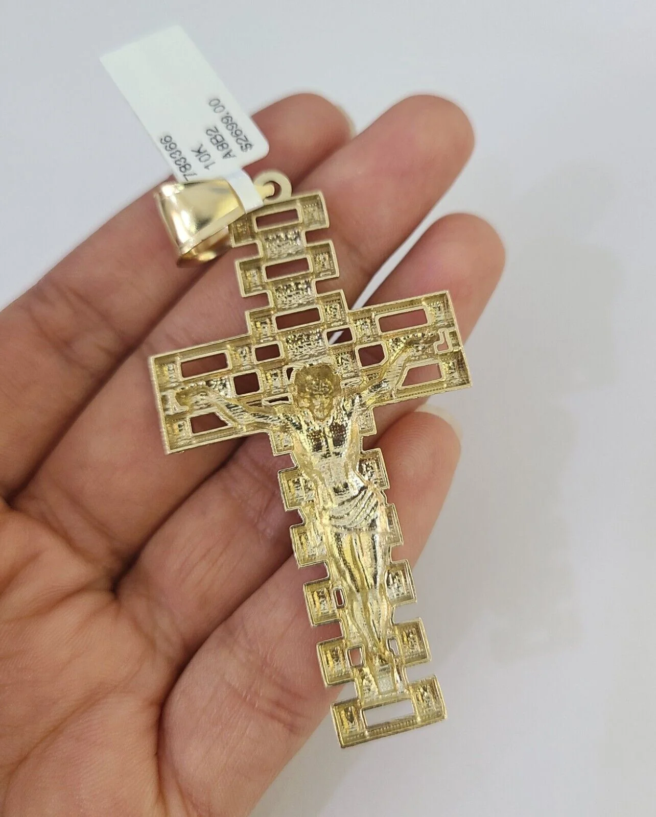10k Solid Rope Chain Jesus Cross Charm Set 4mm 20"-28" Necklace Gold Yellow - Image 7