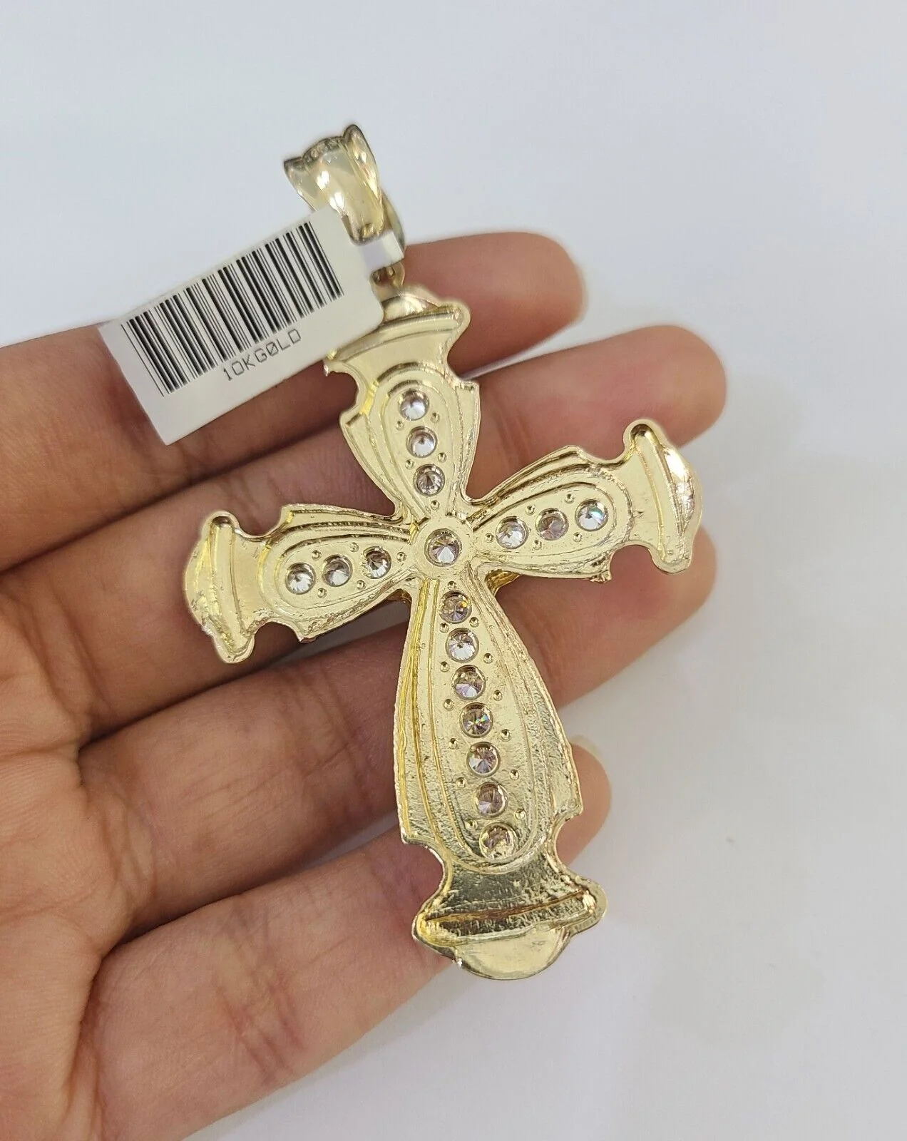 10k Solid Rope Chain Jesus Cross Charm Set 4mm 20"-28" Necklace Gold Yellow - Image 6
