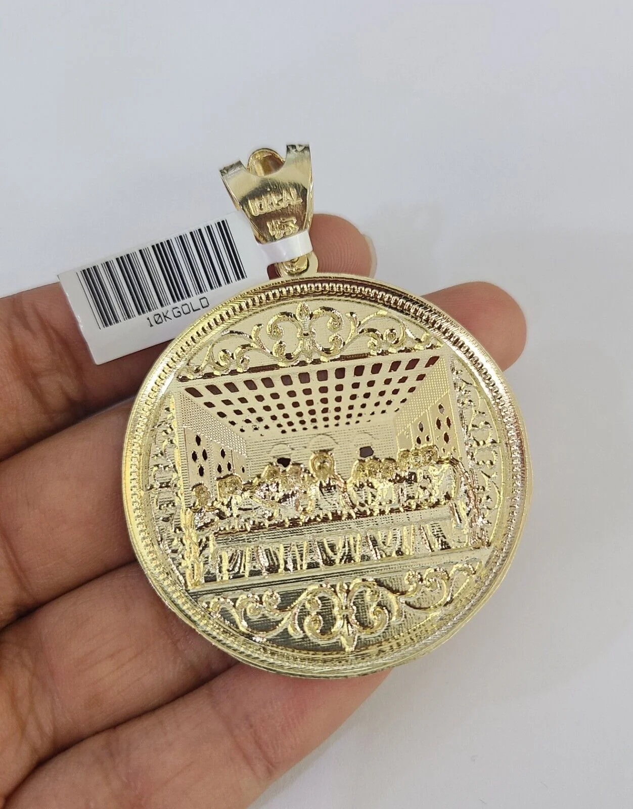 10k Solid Rope Chain Last Supper Charm Set 4mm 20"-28" Necklace Gold Yellow - Image 7