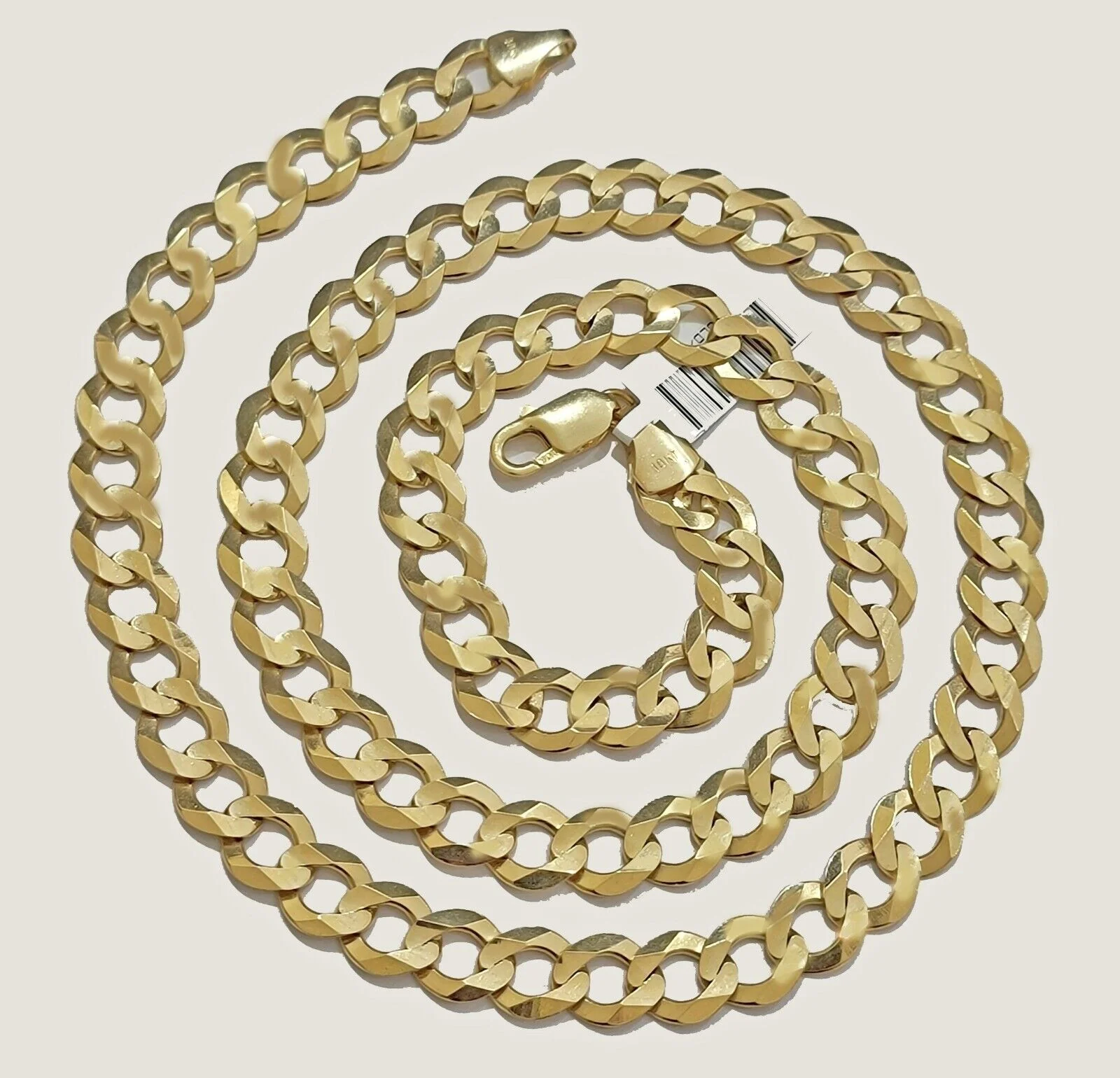 10K Solid Yellow Gold 10mm Cuban Curb Link Chain Necklace 26 Inch Men, Real 10kt - Image 6