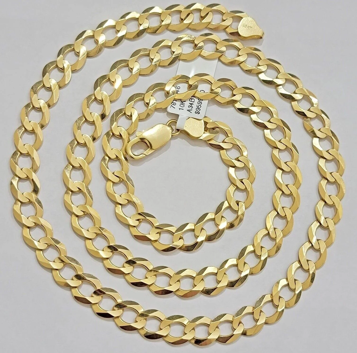10K Solid Yellow Gold 9mm Cuban Curb Link Chain Necklace 26 Inch Mens, Real 10kt - Image 3