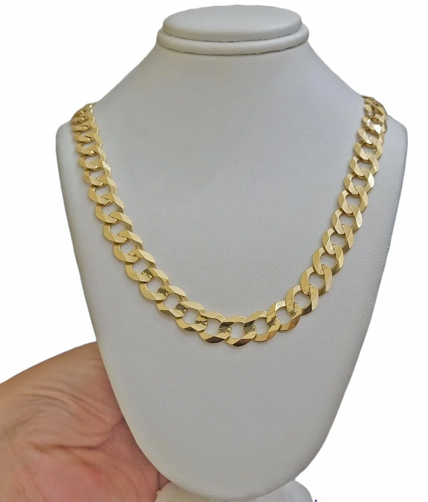 10K Solid Yellow Gold 9mm Cuban Curb Link Chain Necklace 28 Inch Mens, Real 10kt - Image 4