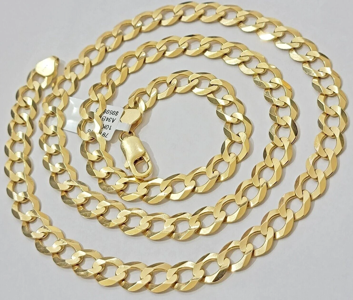 10K Solid Yellow Gold 9mm Cuban Curb Link Chain Necklace 28 Inch Mens, Real 10kt - Image 5