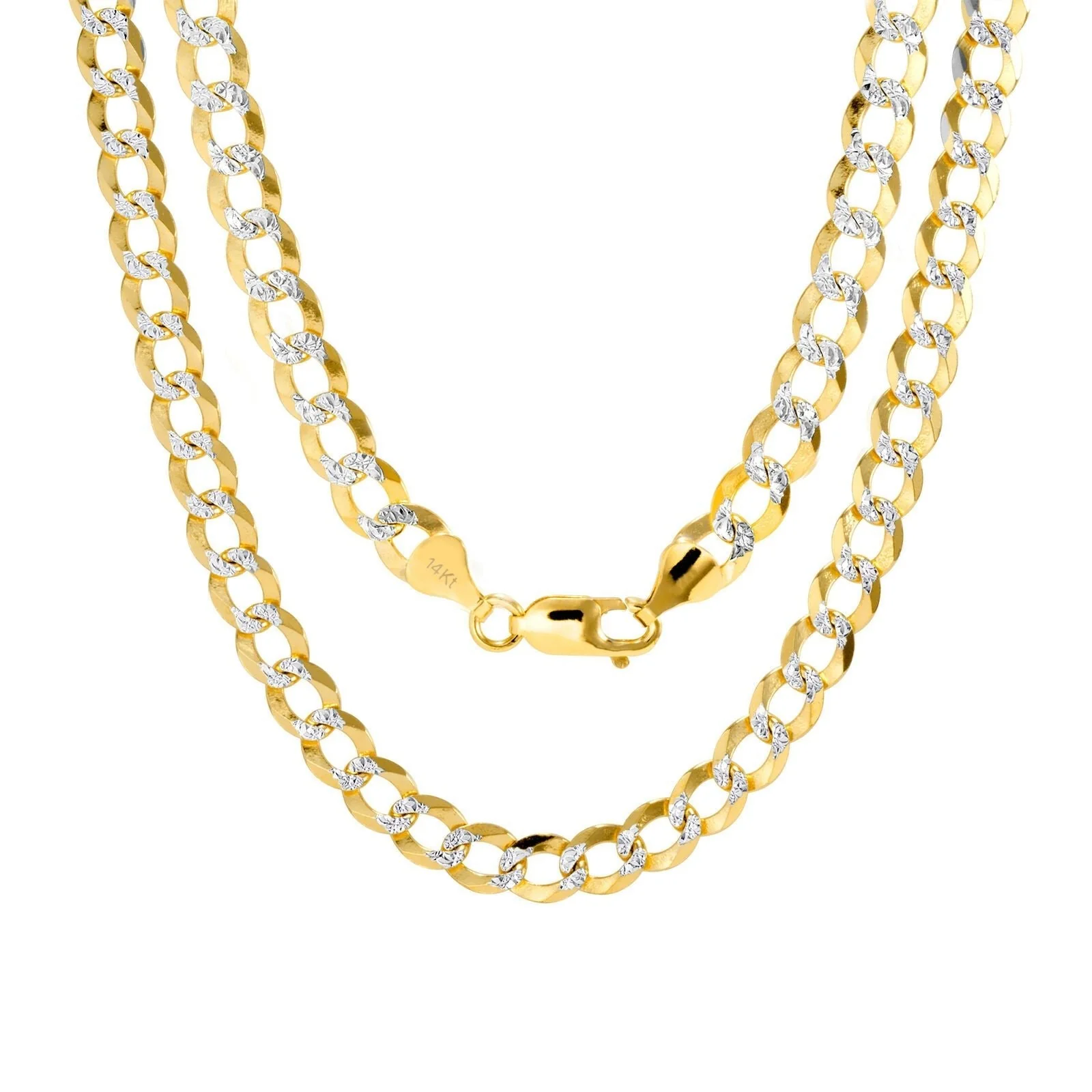 10K Solid Yellow Gold Cuban Curb Chain 12mm Diamond Cut Necklace 22'' Inches - Image 2