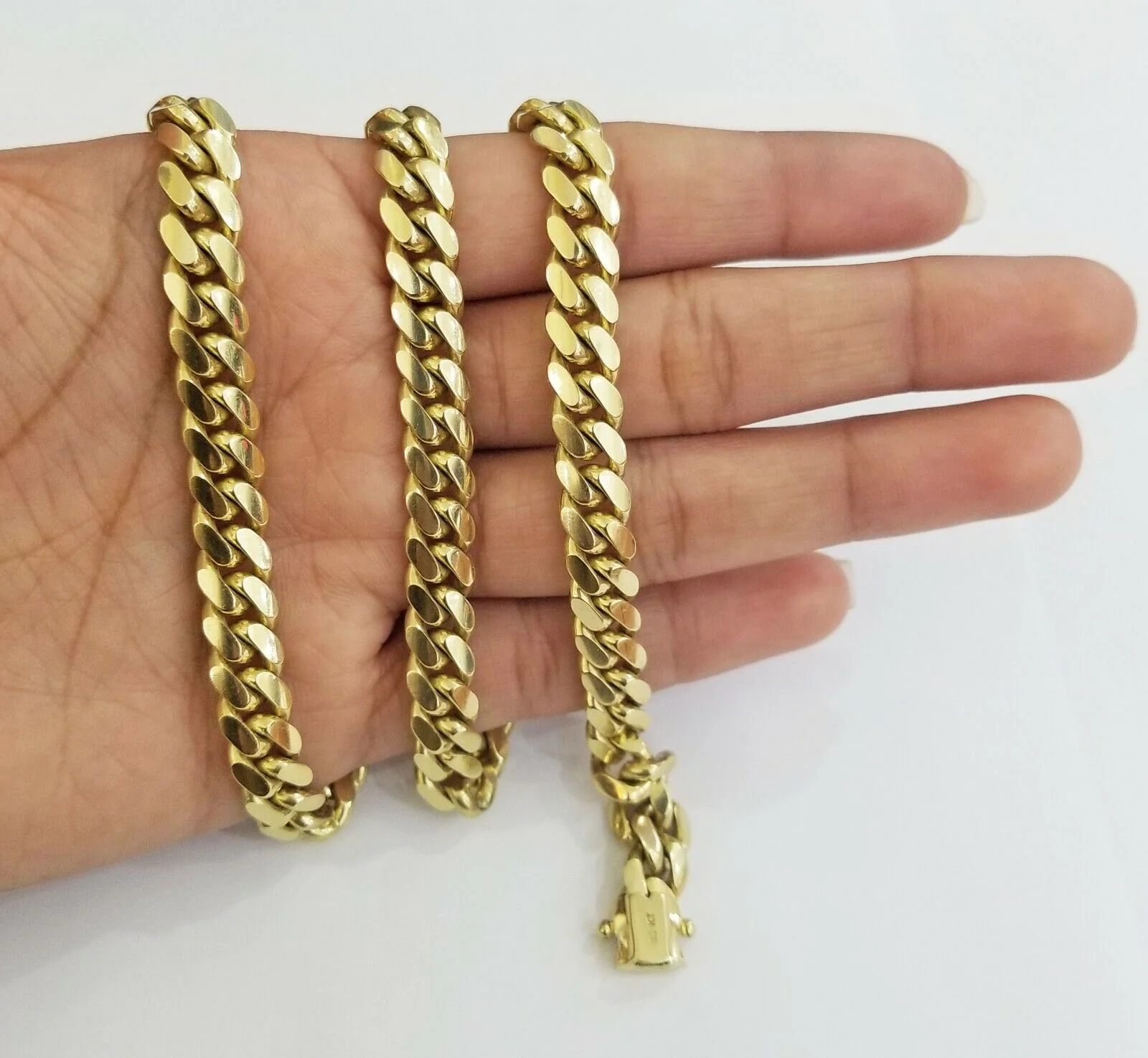 10K SOLID Yellow Gold Miami Cuban Chain 8mm 24" Inch men's Real gold 10kt - Image 2