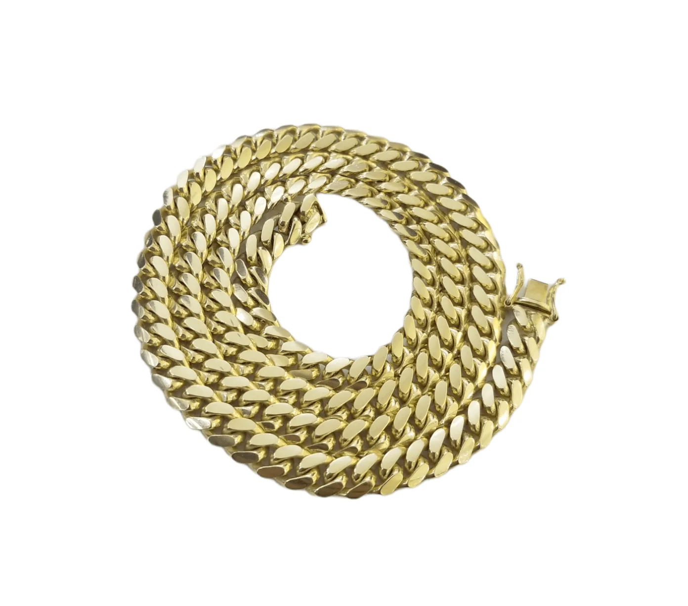 10K SOLID Yellow Gold Miami Cuban Link Chain 26 Inch 7mm Box Lock Necklace Real - Image 3