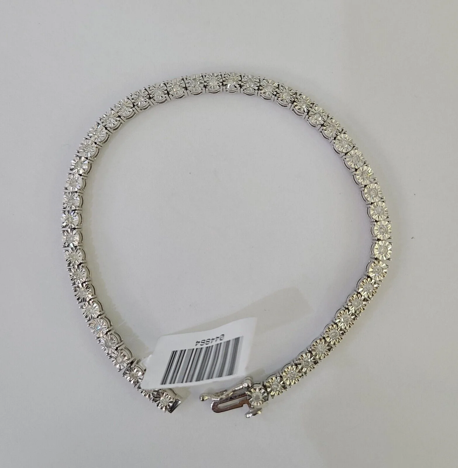 10K White Gold Diamond Bracelet Women Ladies 7" REAL Genuine Gold - Image 4
