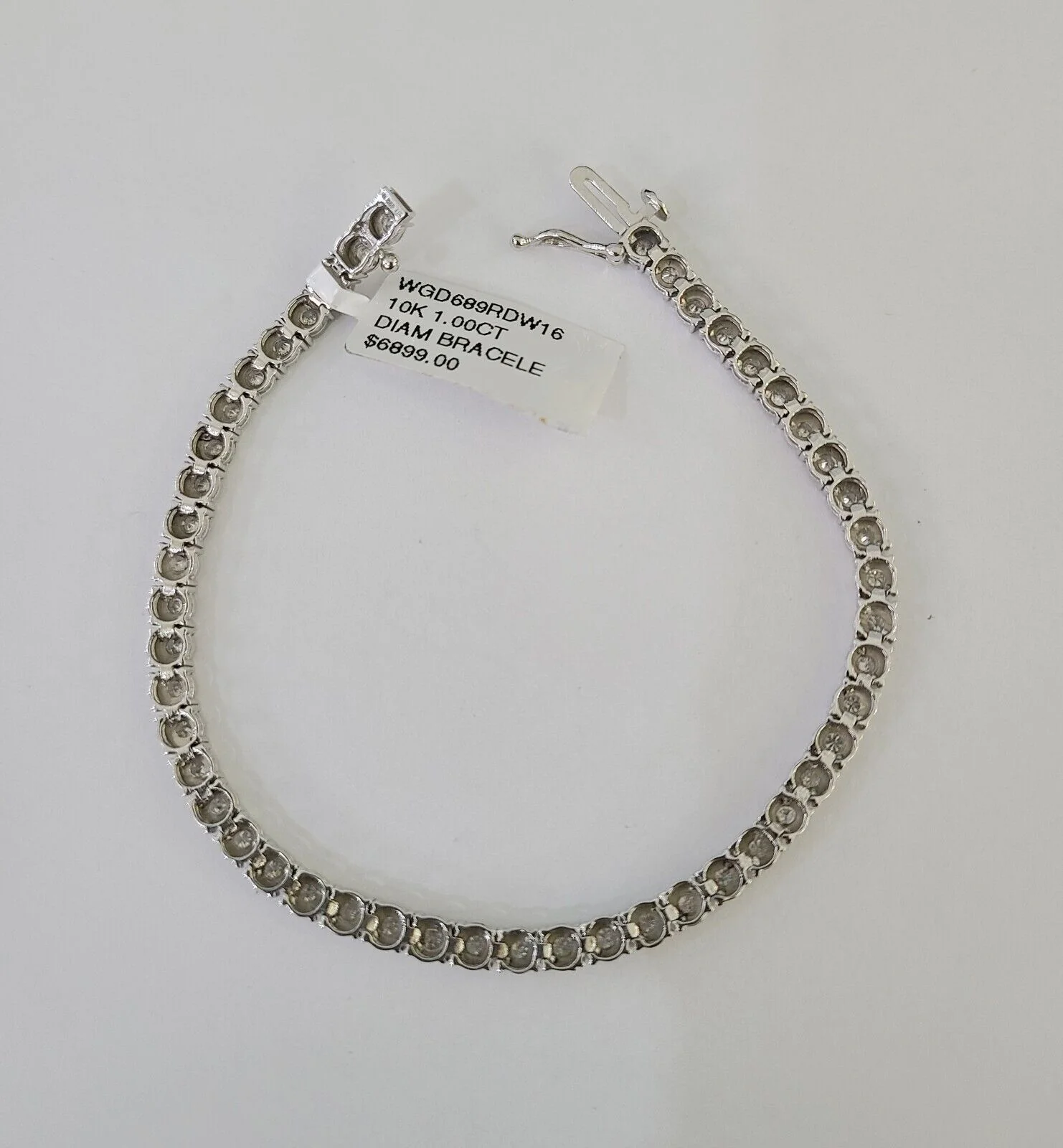10K White Gold Diamond Bracelet Women Ladies 7" REAL Genuine Gold - Image 7