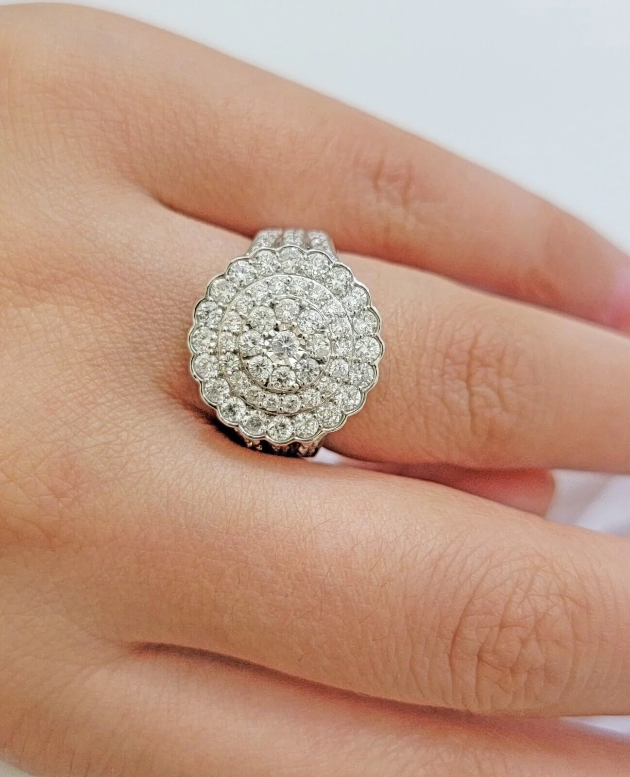 10k White Gold Diamond Ring Ladies 2CT Wedding Engagement Women Solid Band REAL - Image 3
