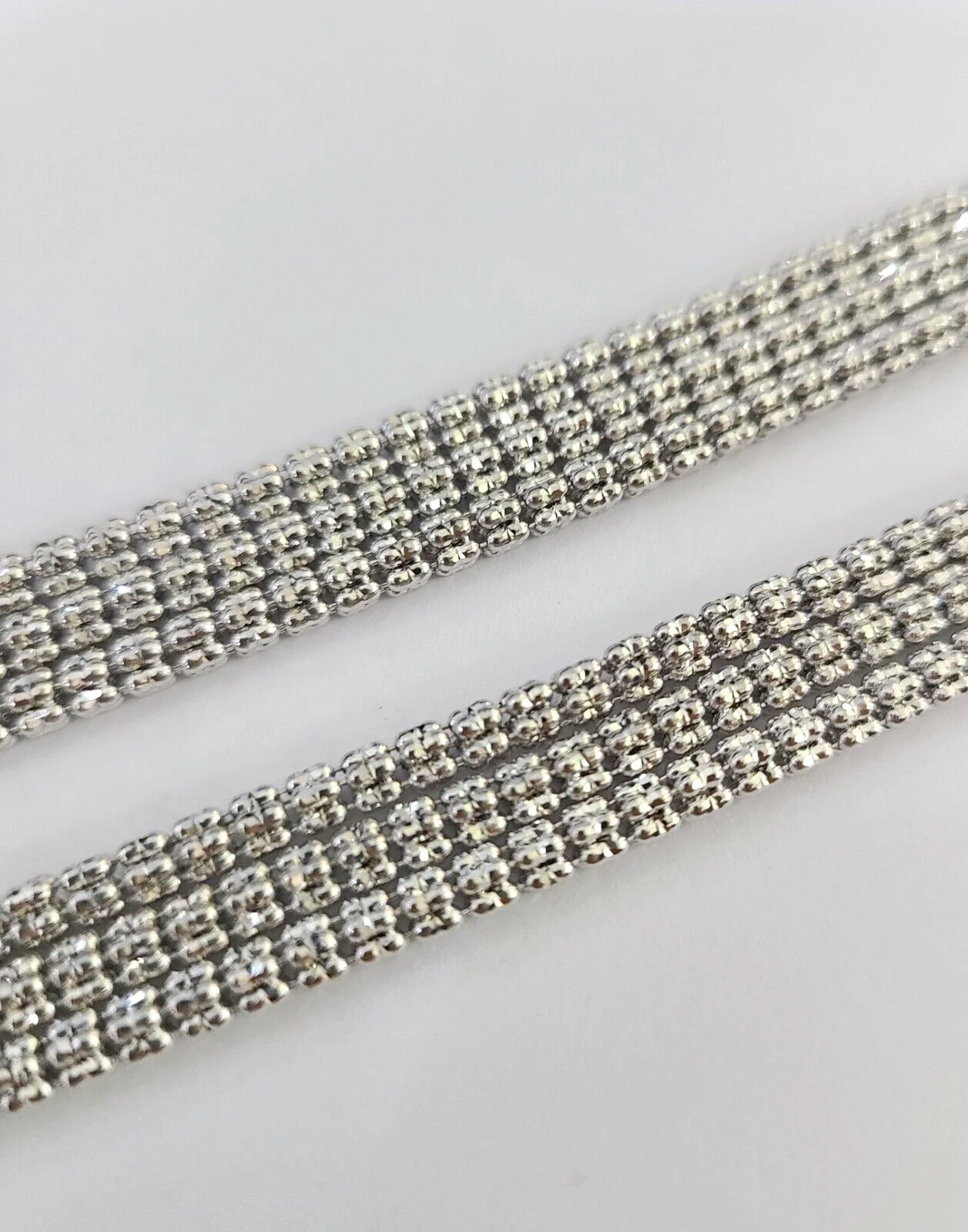 10k White Gold Iced Chain 4mm Diamond Cut Necklace 20" 22" 24" 10Kt - Image 5