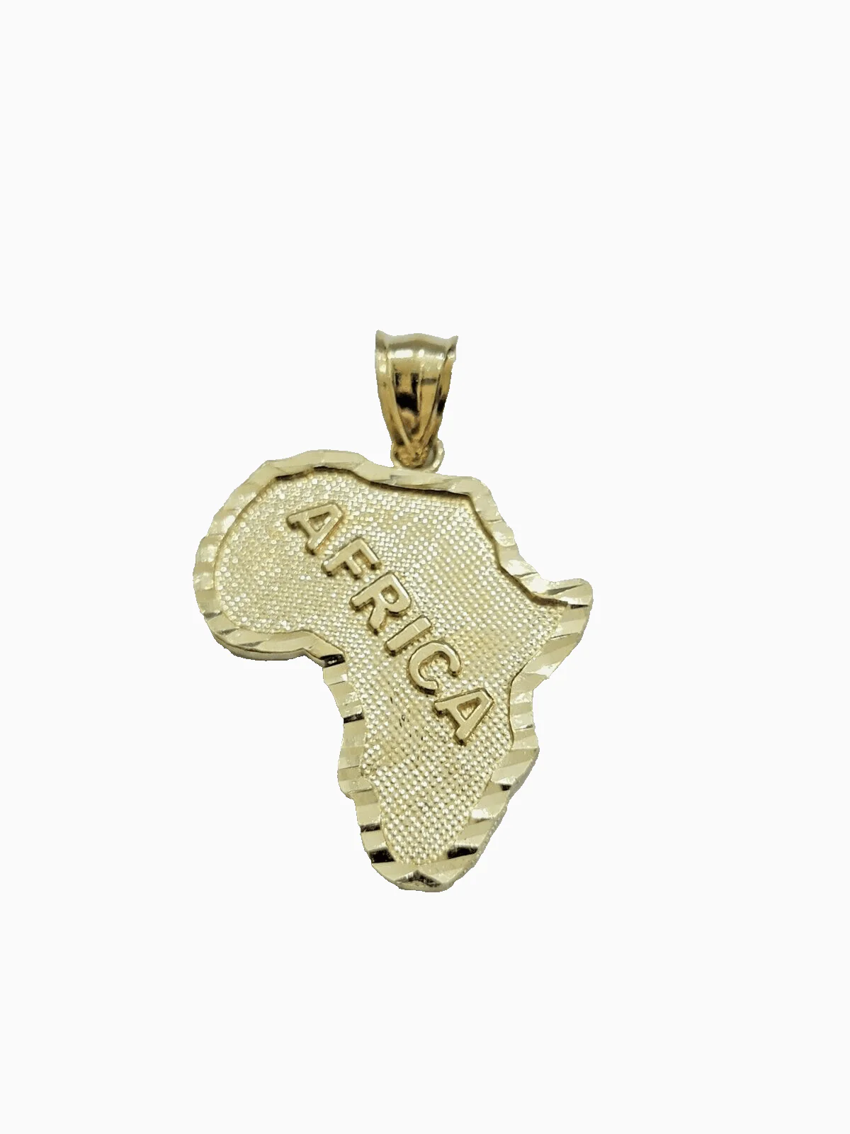 10k Yellow Gold Africa Map Charm Rope Chain 24 Inch Necklace Pendant SET - Image 7