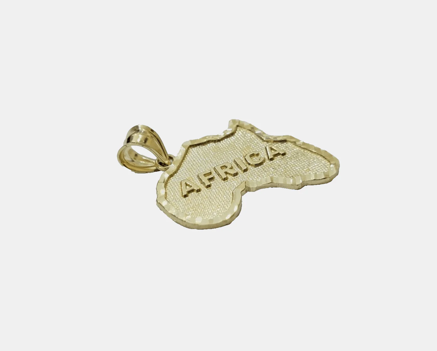 10k Yellow Gold Africa Map Charm Rope Chain Pendant 22 Inch Necklace 10kt - Image 15