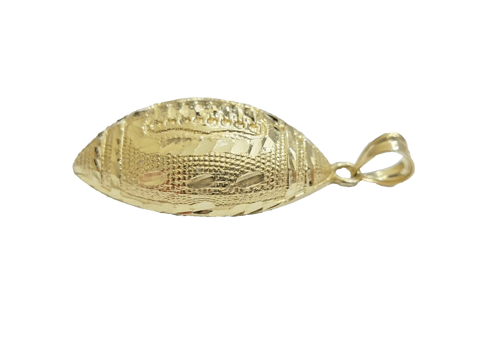 10k Yellow Gold American Football Charm Rope Chain 4mm 22 Inch Necklace Pendant - Image 9