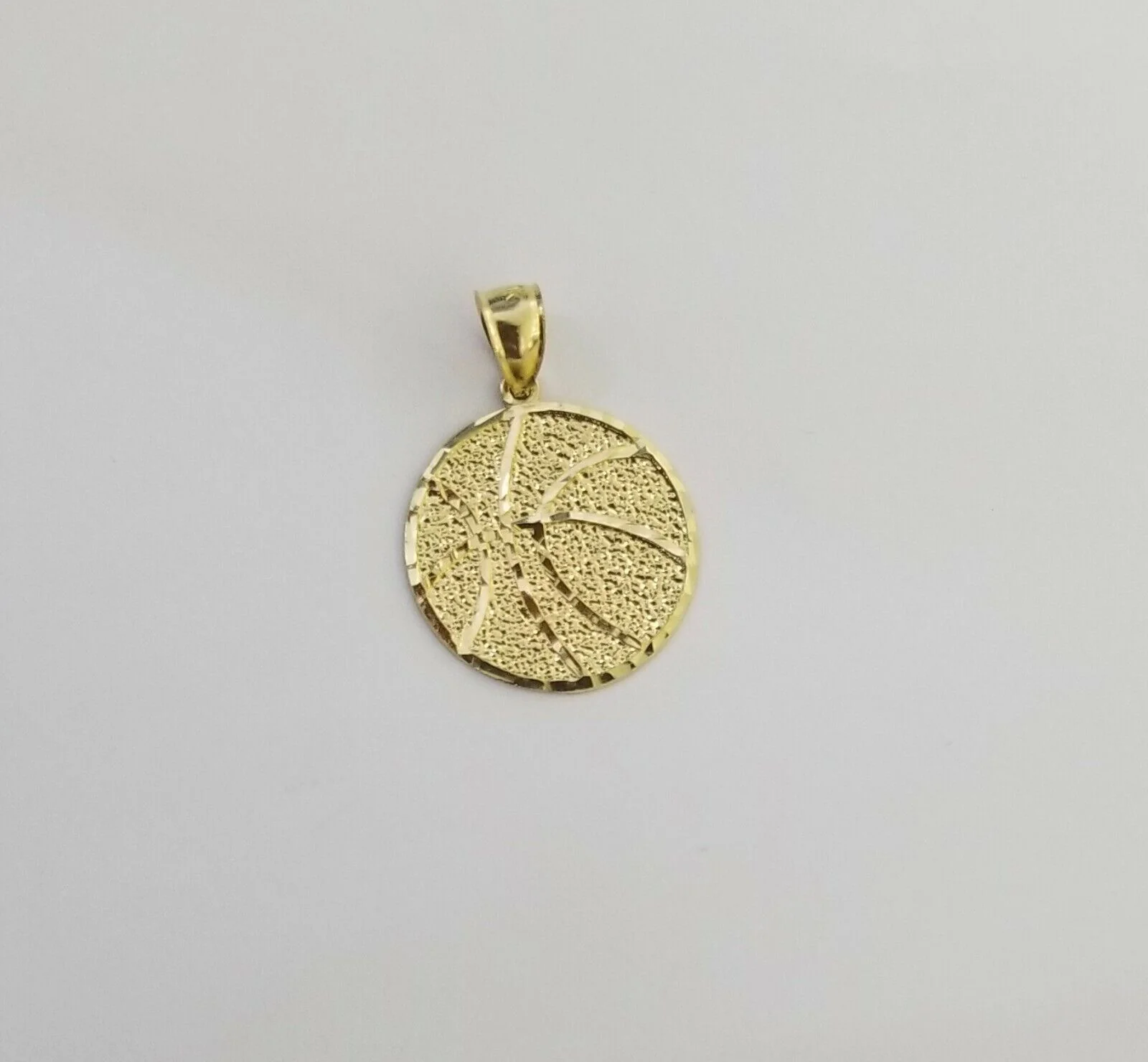 10k Yellow Gold Basketball Charm Pendant 1 Inch 10kt Real Gold - Image 2