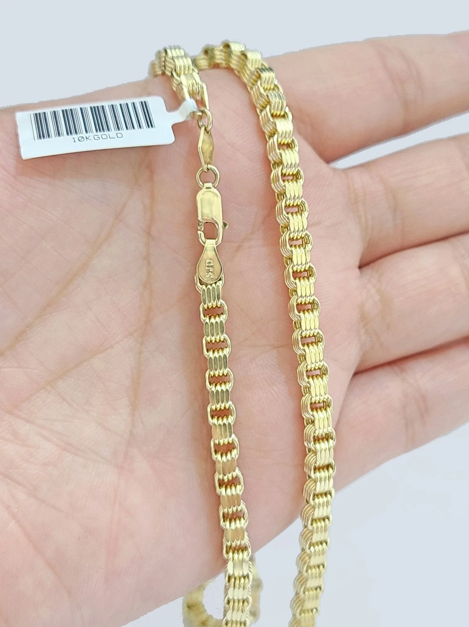 10K Yellow Gold Box Byzantine Chain Necklace 22'' Inch 4mm Real 10kt Lobster Lock - Image 5