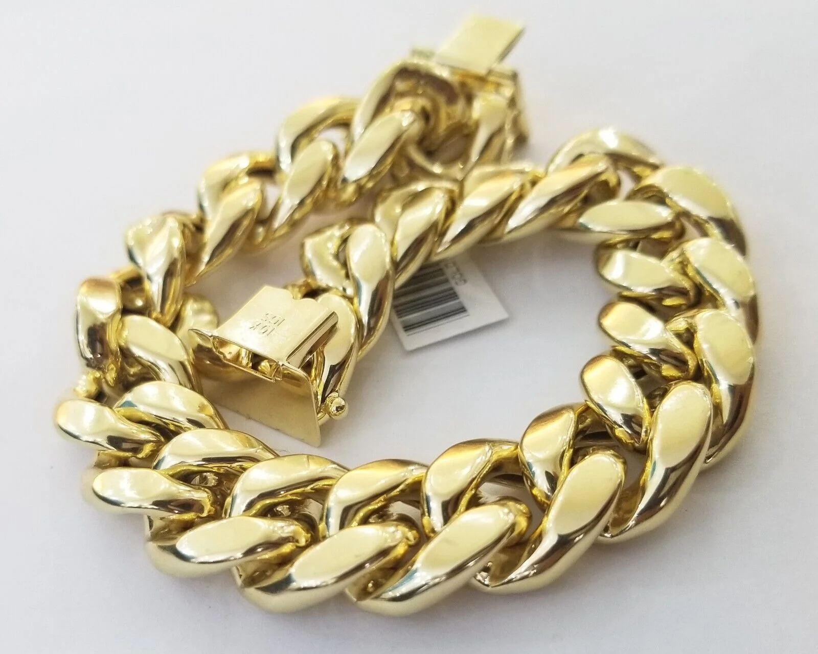 10K Yellow Gold Bracelet 15mm Miami Cuban Link 9" inch Real 10kt Gold Thick,mens - Image 2