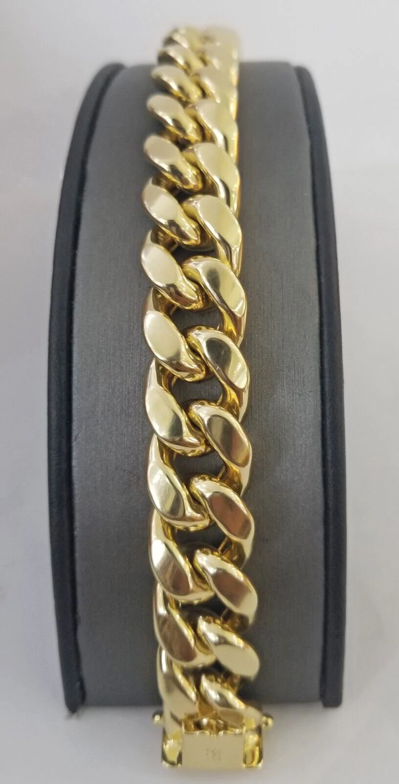 10K Yellow Gold Bracelet 15mm Miami Cuban Link 9" inch Real 10kt Gold Thick,mens - Image 3