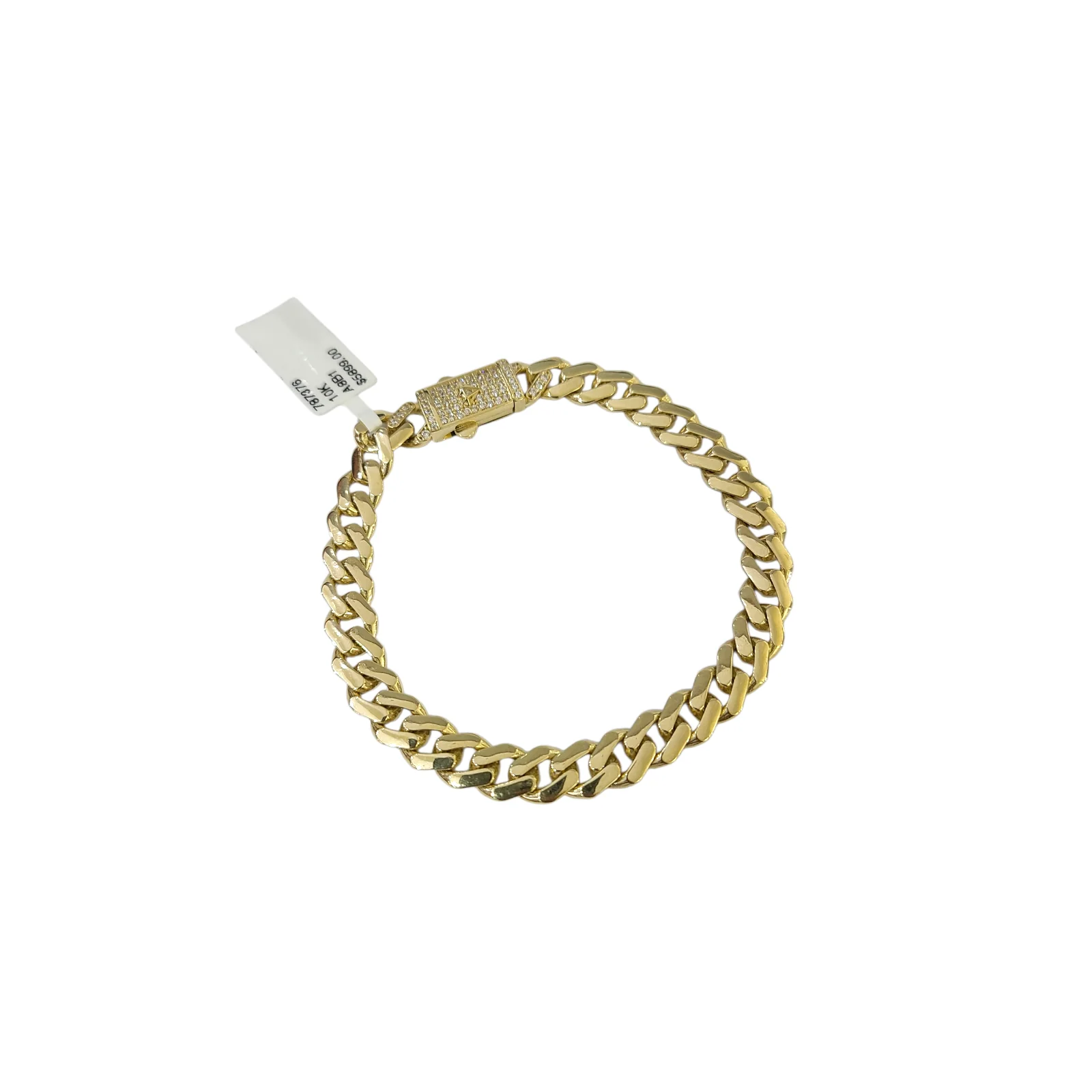 10k Yellow Gold Bracelet 7 Inch Royal Monaco Cuban Link 7mm Box Clasp - Image 2