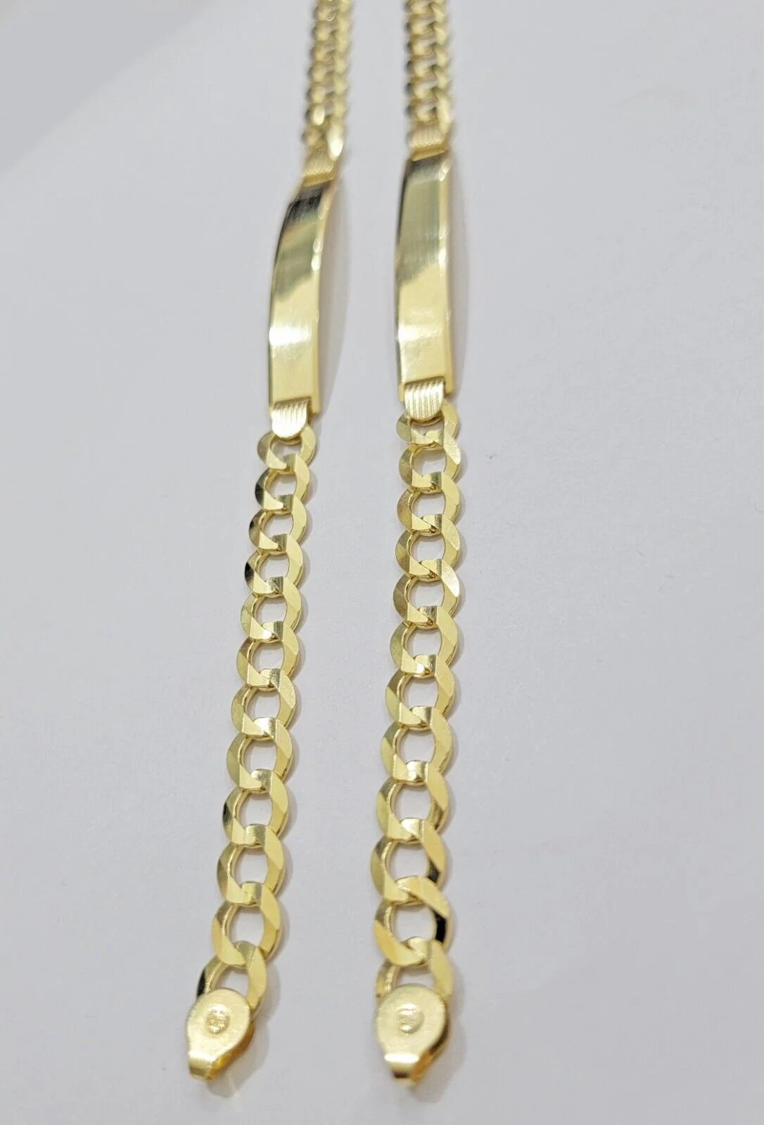 10k Yellow Gold Bracelet ID Cuban Curb Link SOLID 7mm 8 Inch REAL 10k Name Plate - Image 6