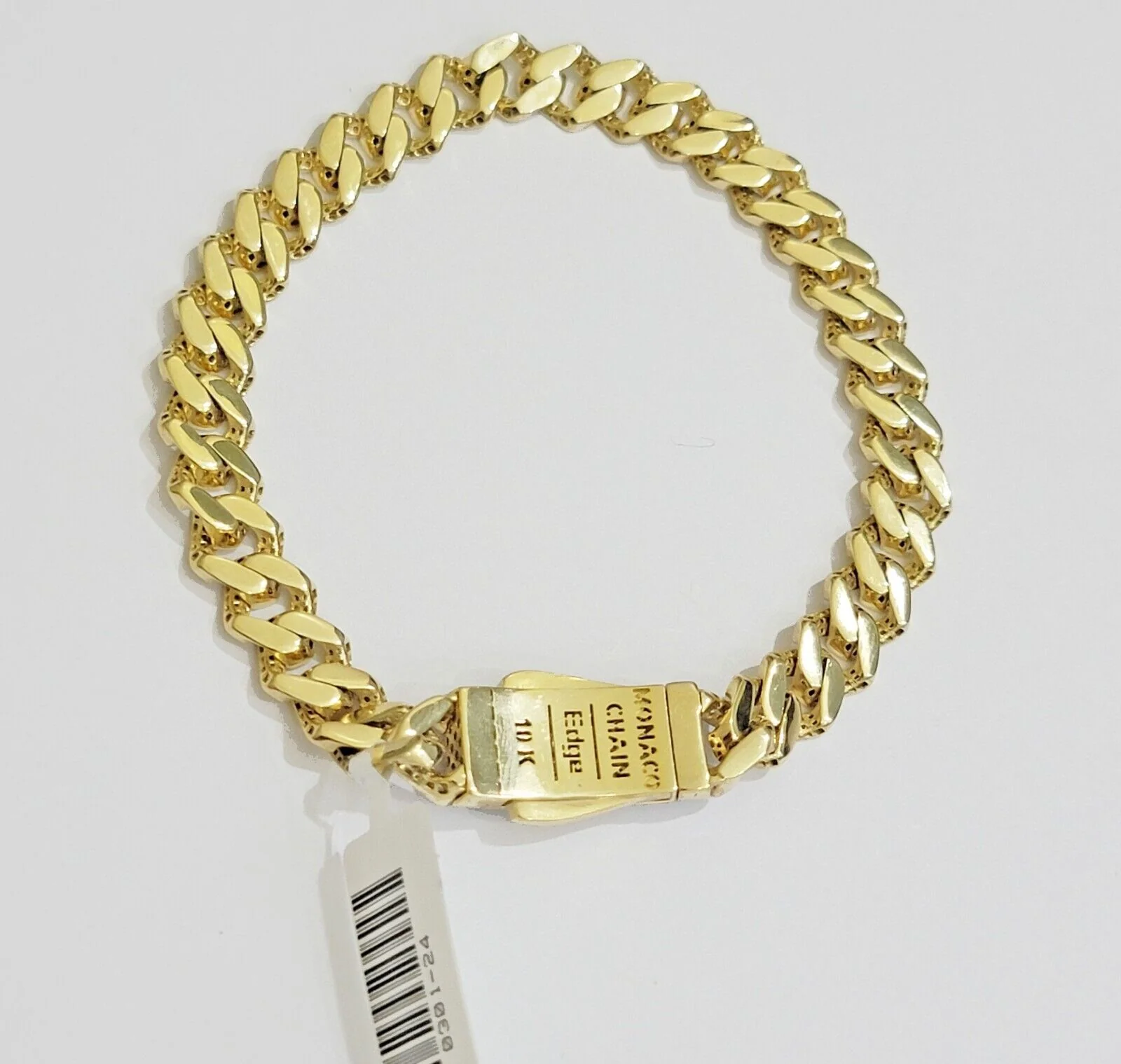 10k Yellow Gold Bracelet Ladies 7.25 Inch Royal Monaco Cuban Link 7mm For Women - Image 2
