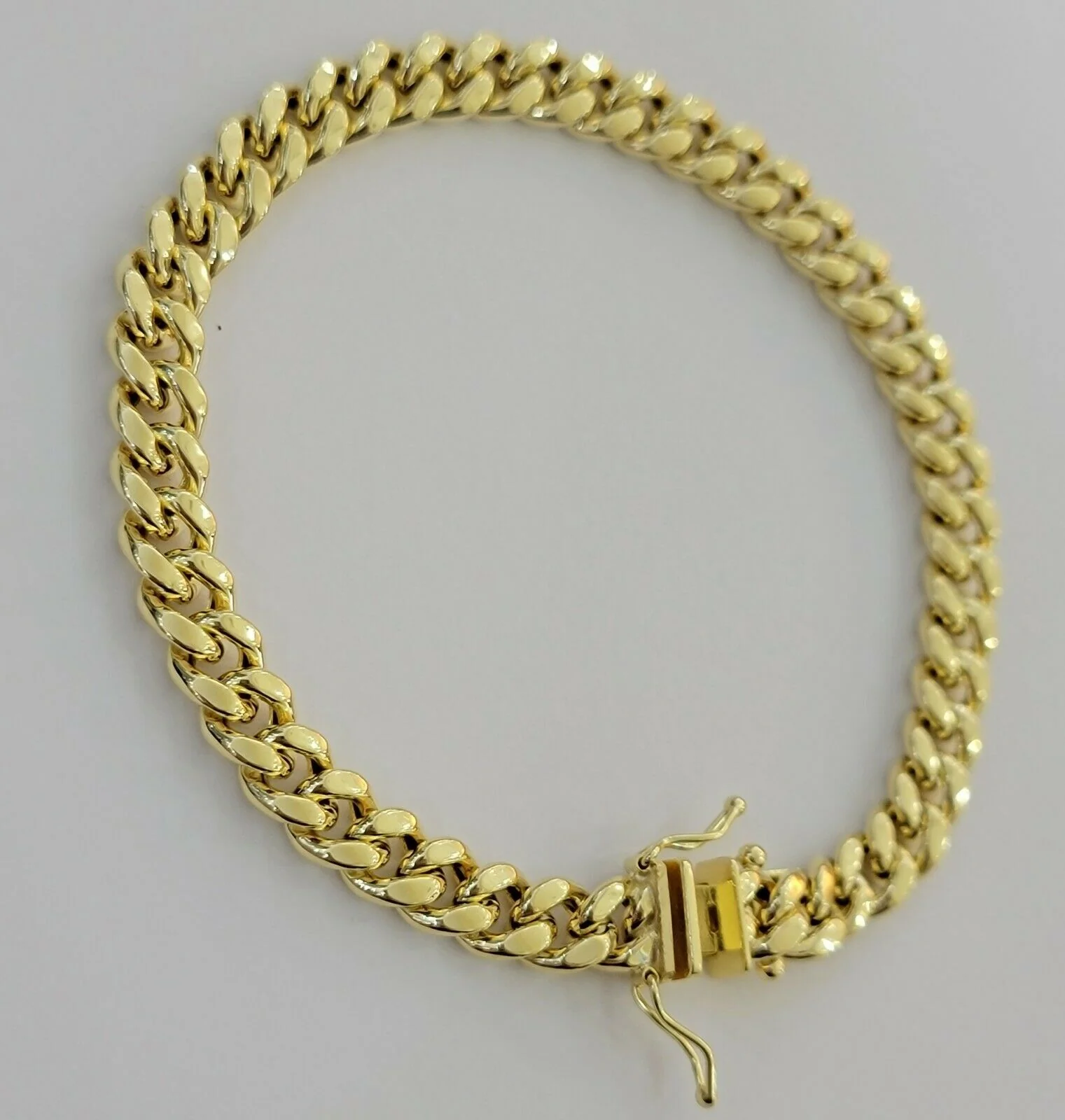 10k Yellow Gold Bracelet Miami Cuban Link 7.5" 7mm REAL 10 kt men &Women, STRONG - Image 5