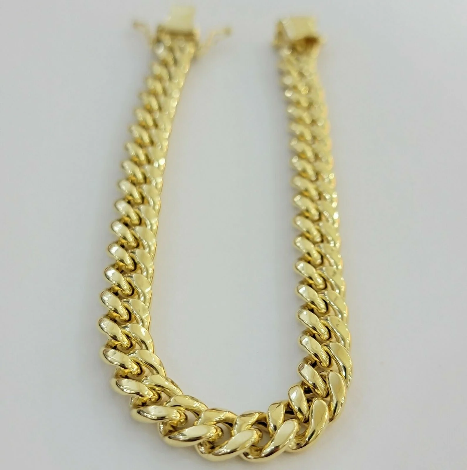 10k Yellow Gold Bracelet Miami Cuban Link 7.5" 8mm REAL 10 kt men &Women, STRONG - Image 2