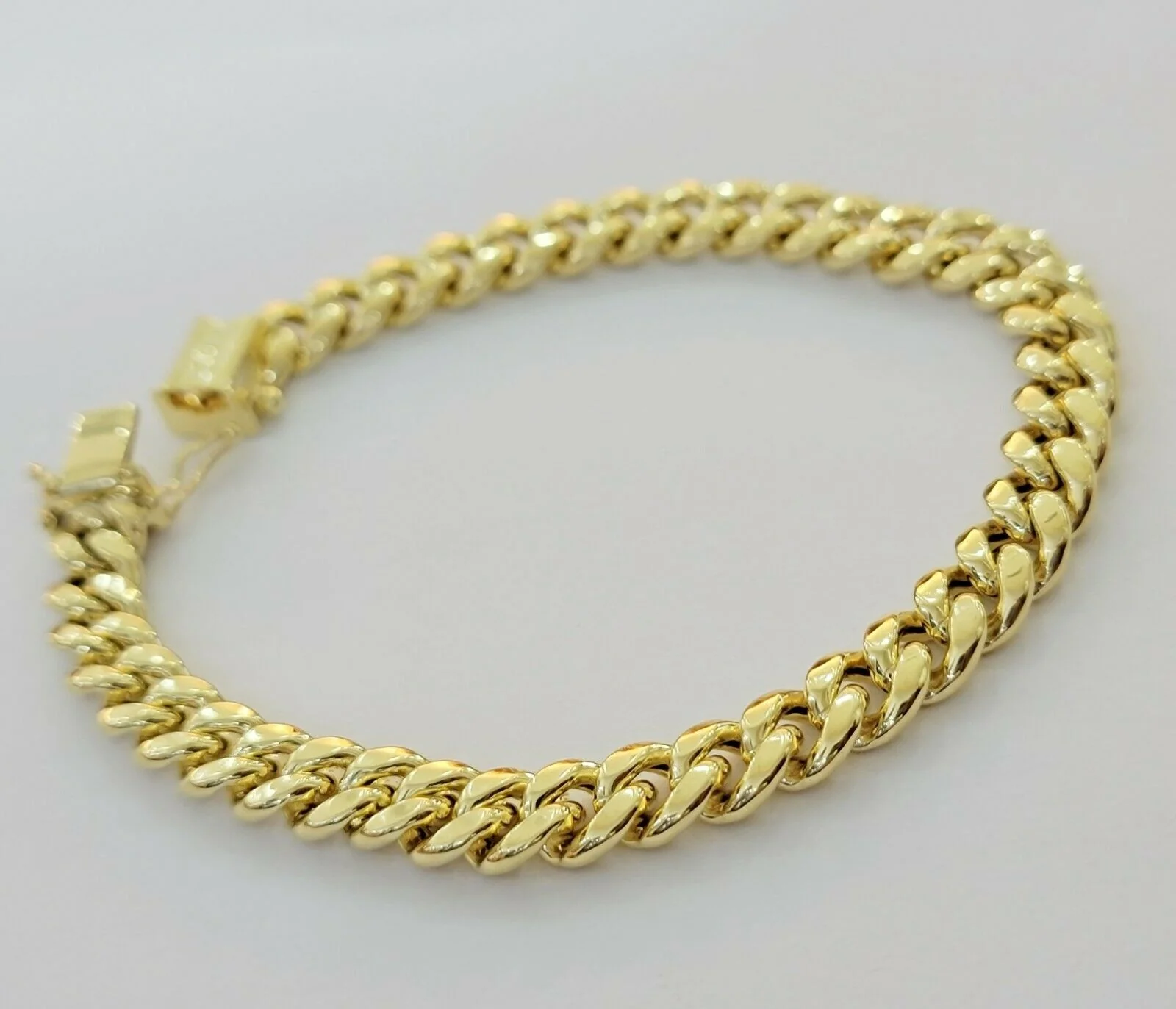10k Yellow Gold Bracelet Miami Cuban Link 8" 8mm REAL 10 kt men & Women, STRONG - Image 2