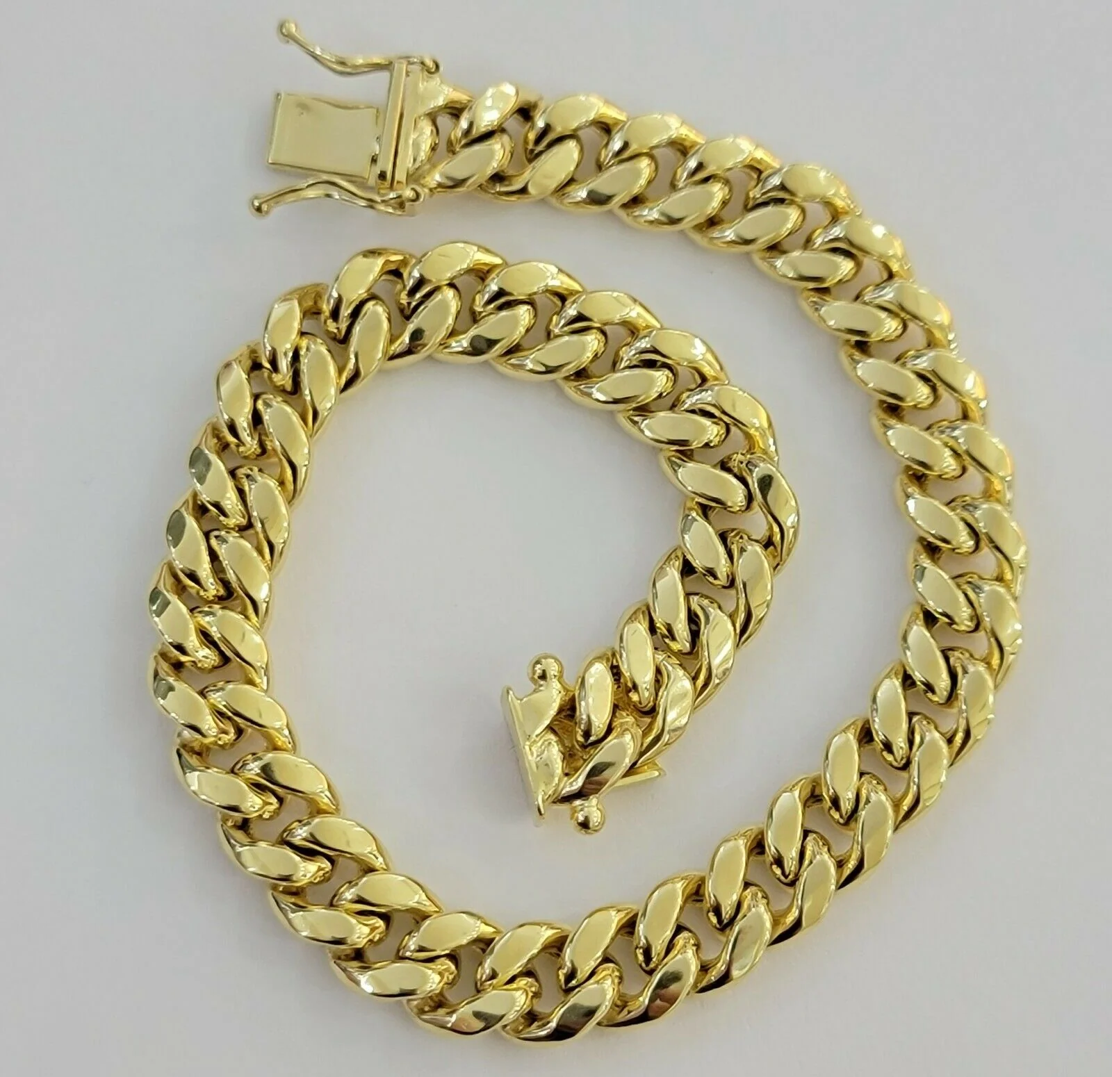 10k Yellow Gold Bracelet Miami Cuban Link 8" 8mm REAL 10 kt men & Women, STRONG - Image 7