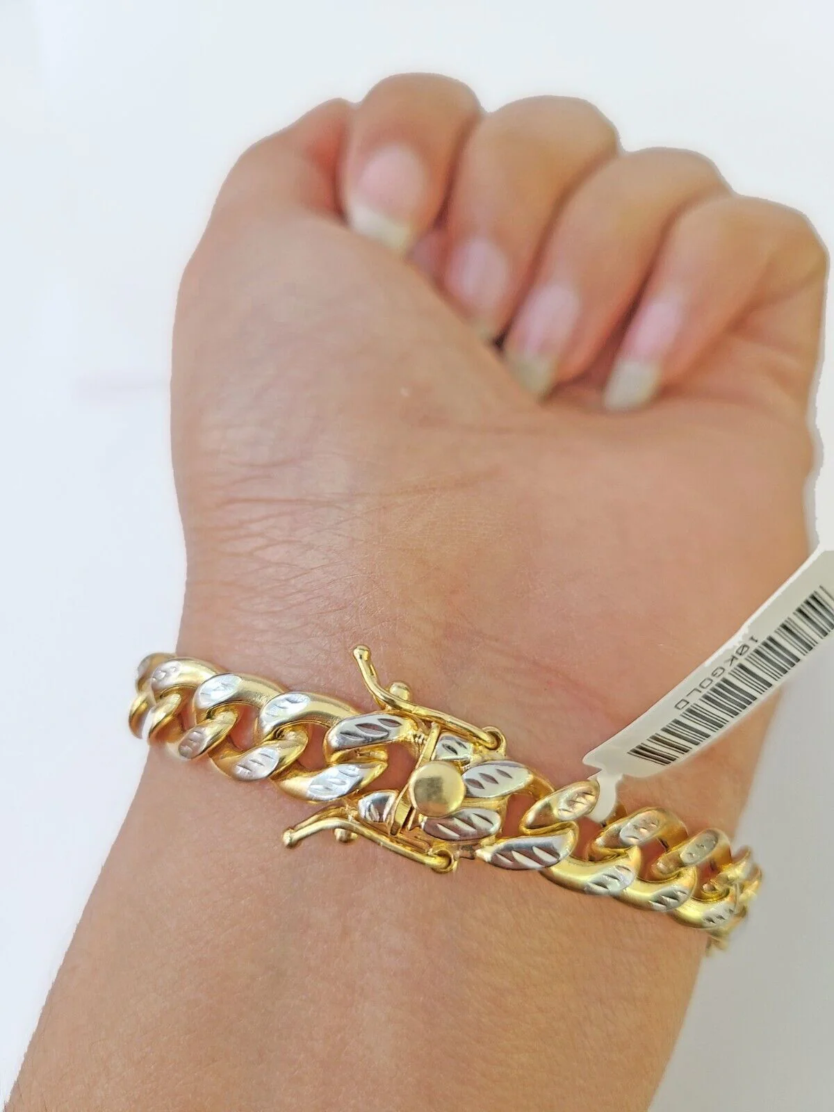 10K Yellow Gold Bracelet Real Cuban Curb Link Diamond Cut 10mm 8" Inch REAL Gold - Image 4