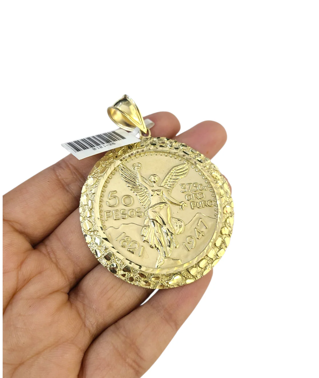 10k Yellow Gold Centenario Coin Charm 50 Pesos 1947 Nugget Centenario Bezel - Image 2