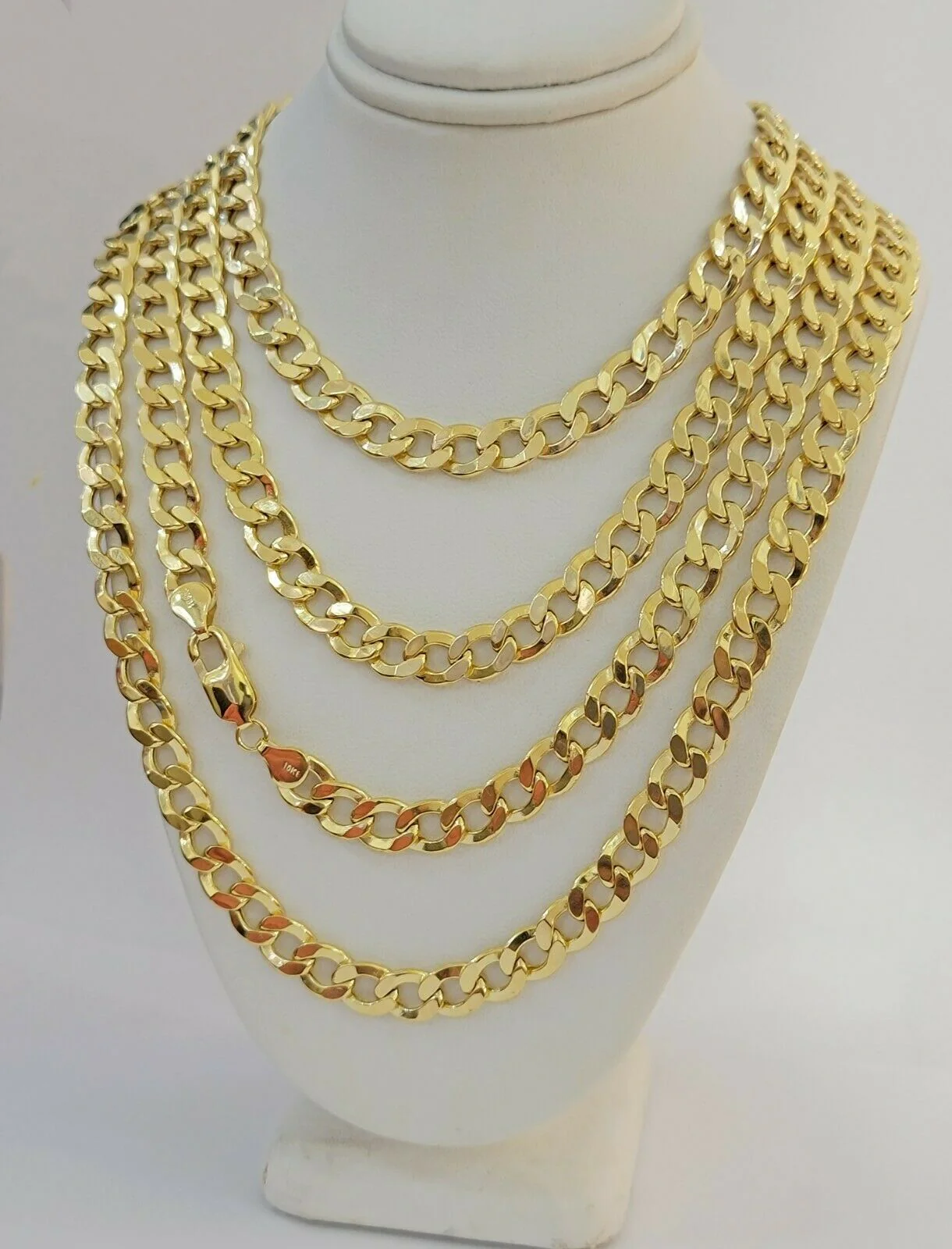 10k Yellow Gold Chain Necklace Cuban Curb Link 8mm 20" Inch 10kt  Mens REAL Gold - Image 5