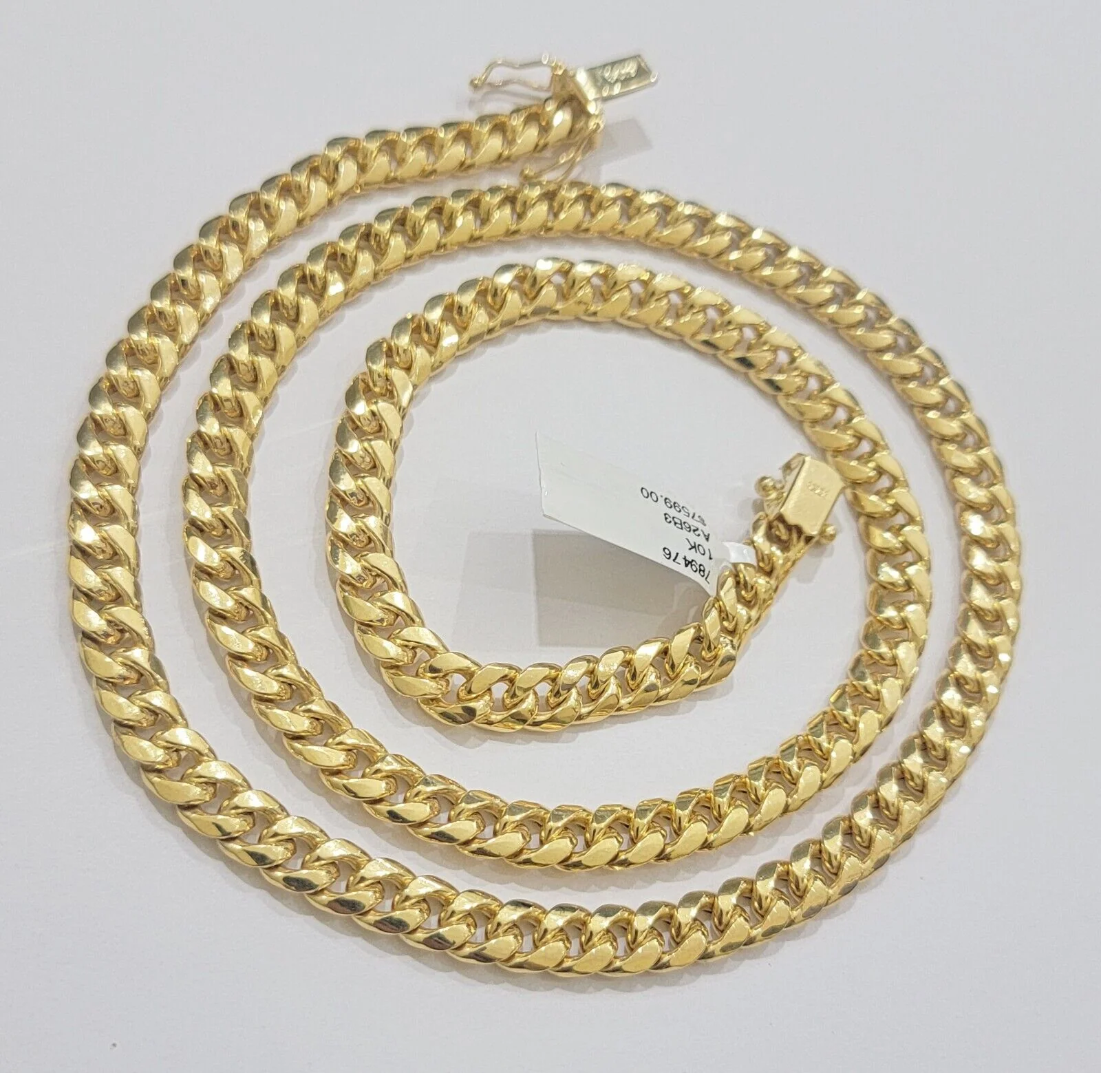 10k Yellow Gold Chain necklace Miami Cuban Link 6mm 7mm 18-28 Inch LIMITED TIME - Image 6
