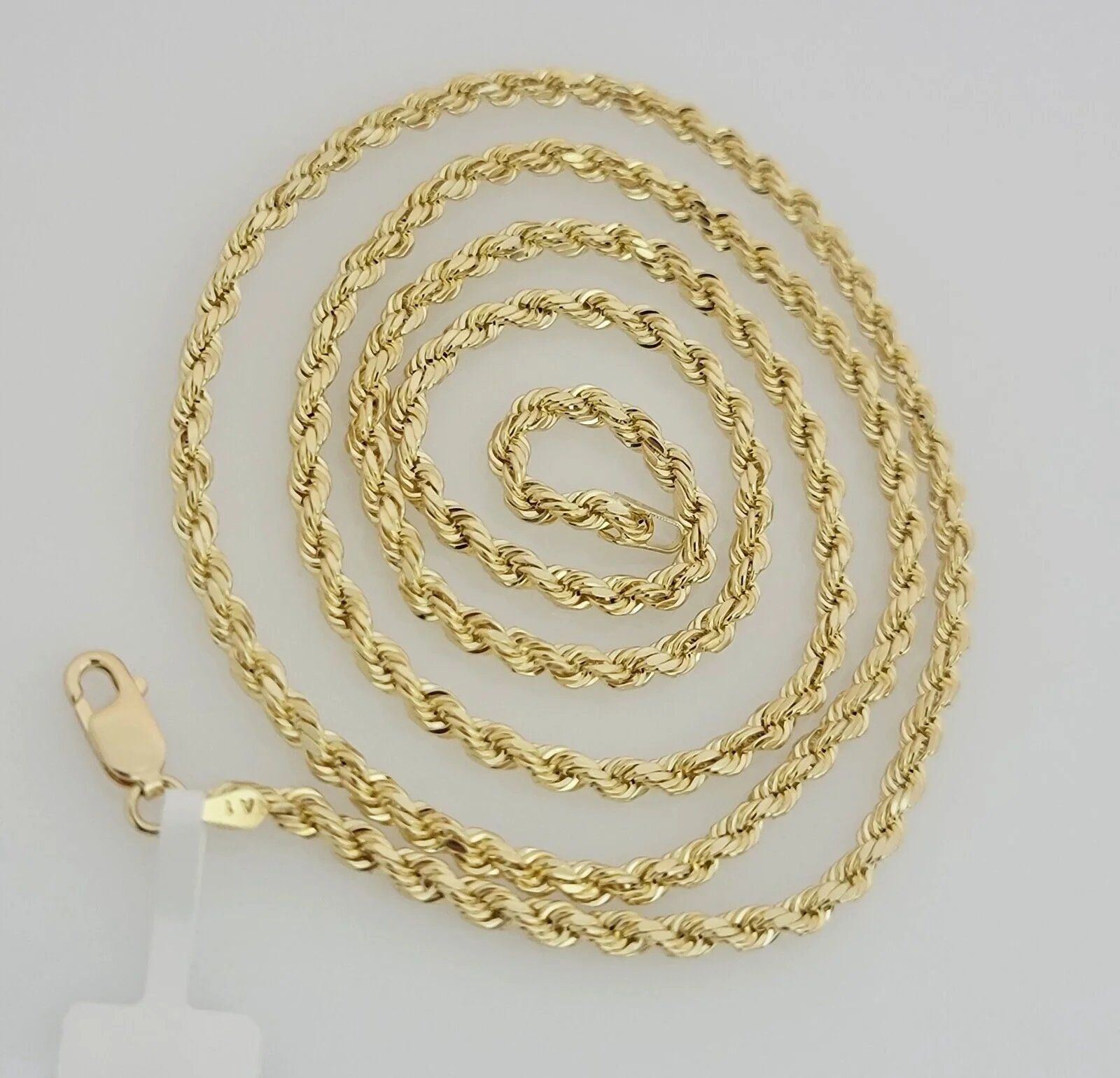 10k Yellow Gold Chain Rope Necklace 3mm 18" 20" 22" 24" 26" 28 Inch REAL 10kt