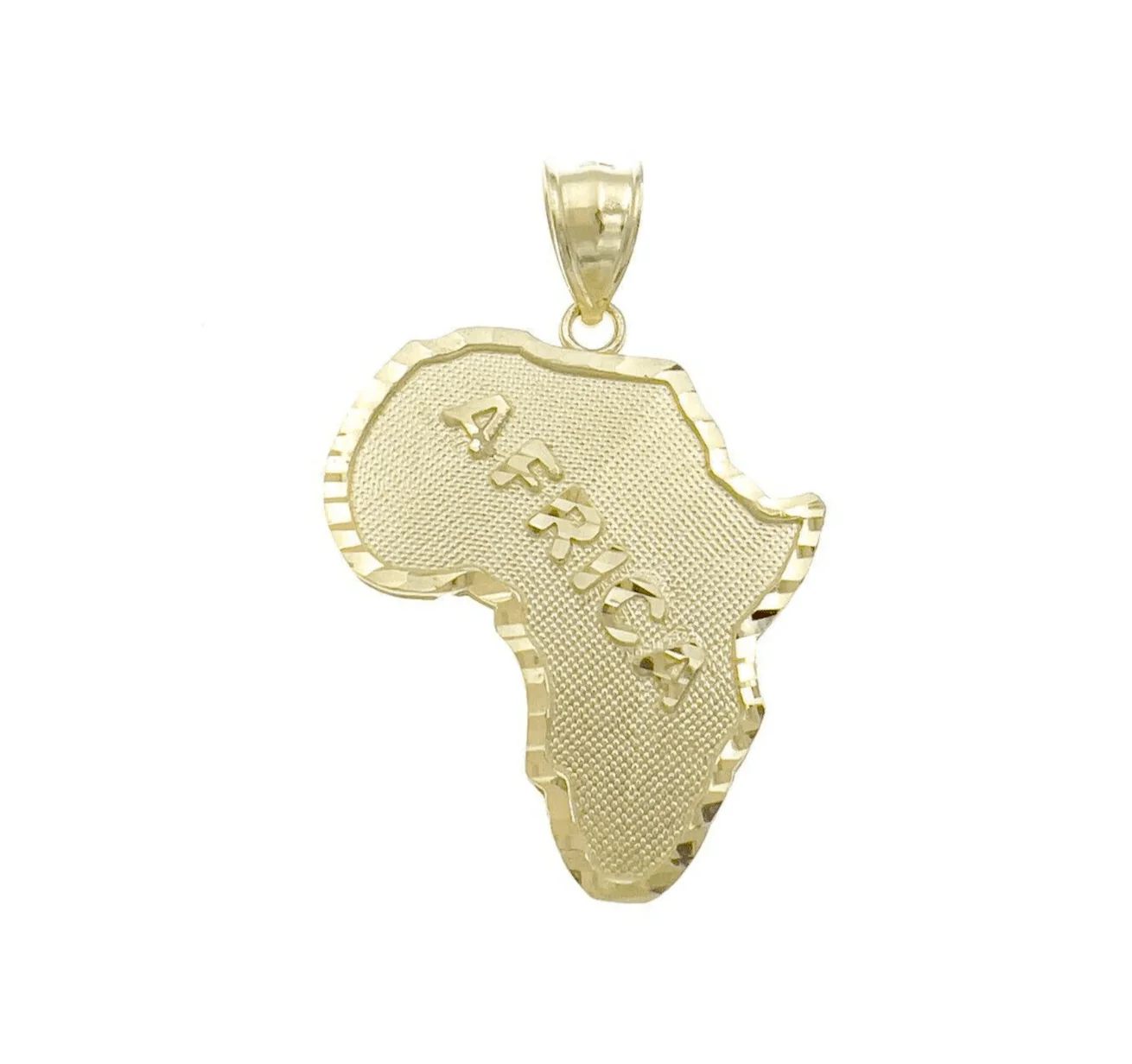 10k Yellow Gold Charm Africa Continent Pendant for Men Real 10kt - Image 4
